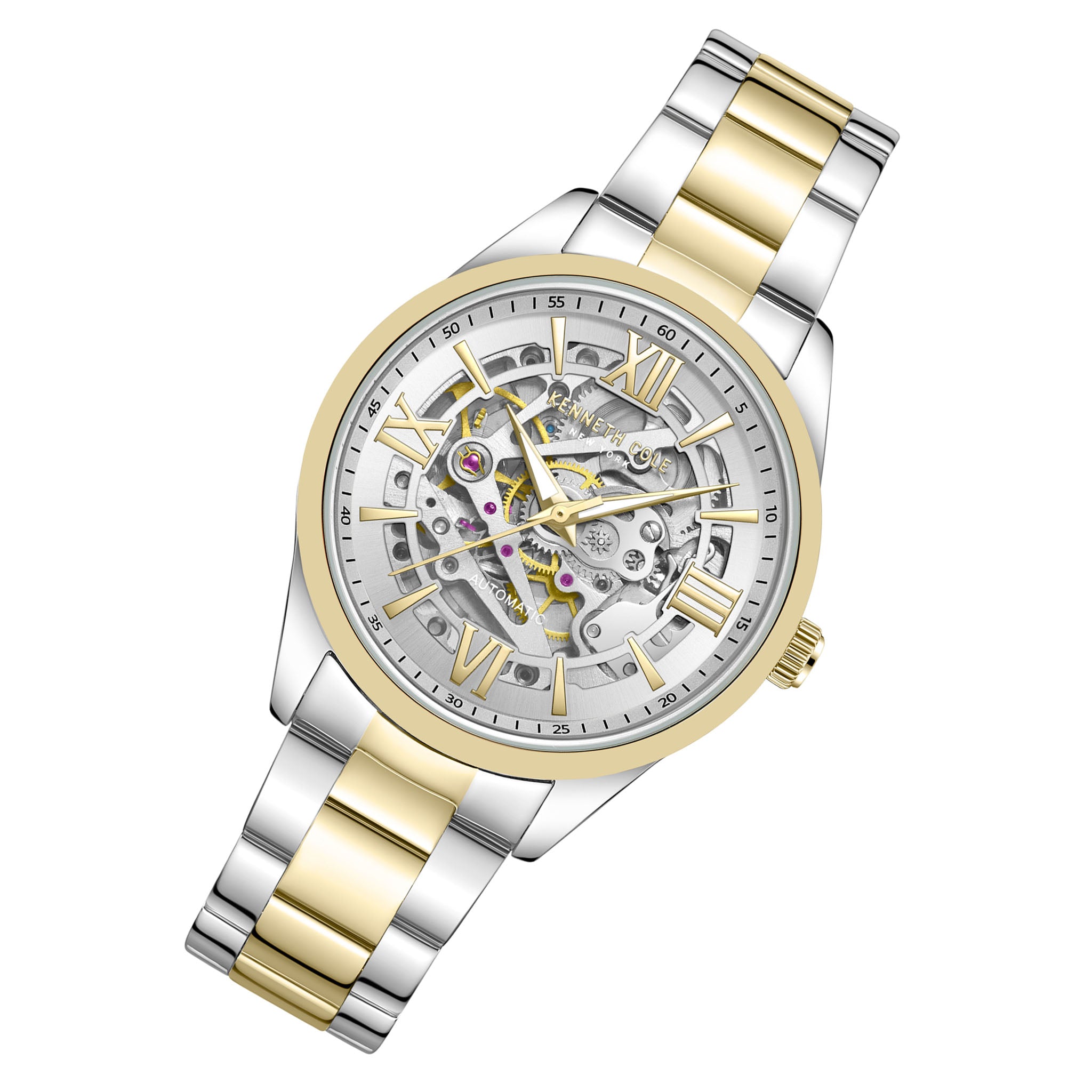 Kenneth Cole Two-Tone Steel Silver Dial Automatic Women's Watch - KCWLL0016704