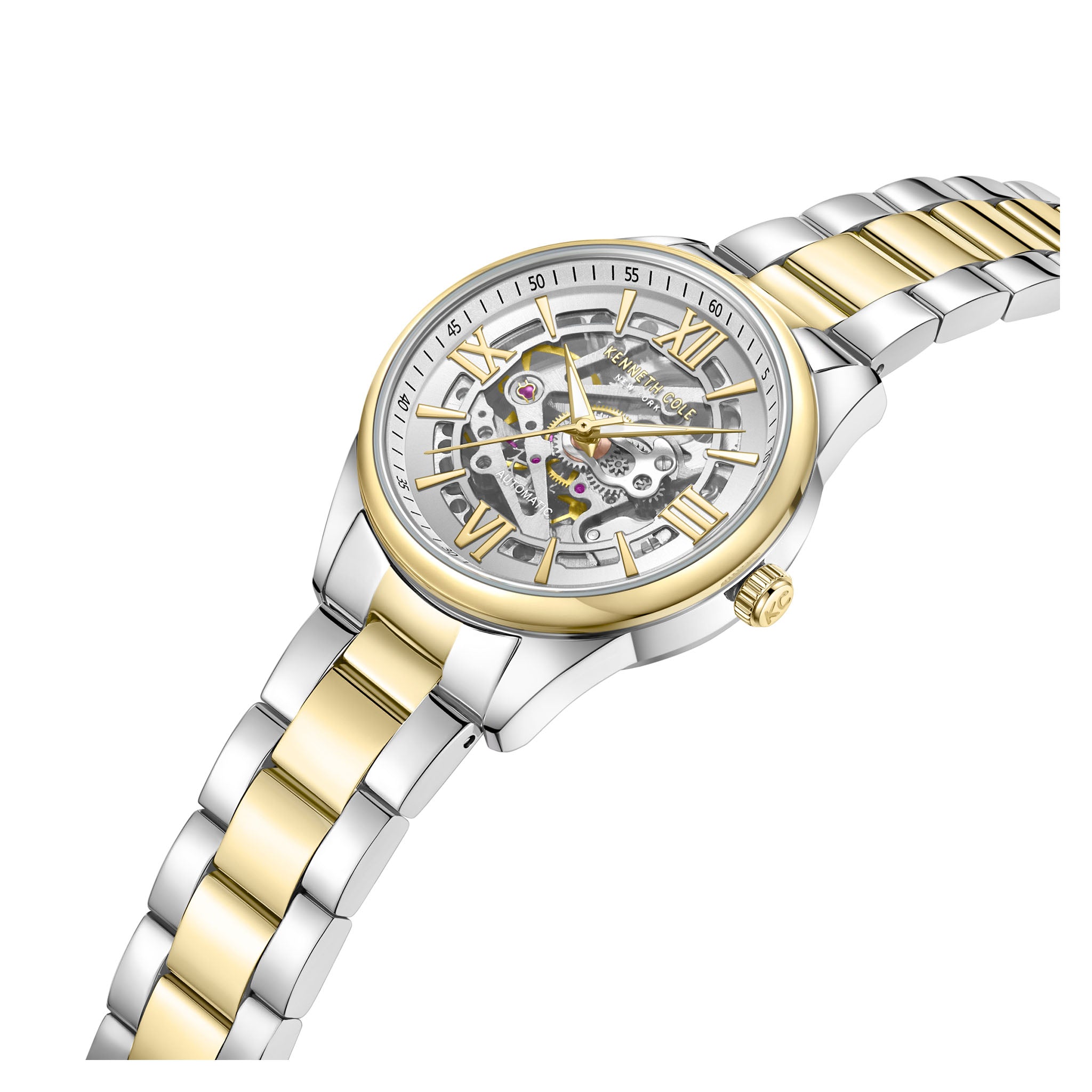 Kenneth Cole Two-Tone Steel Silver Dial Automatic Women's Watch - KCWLL0016704