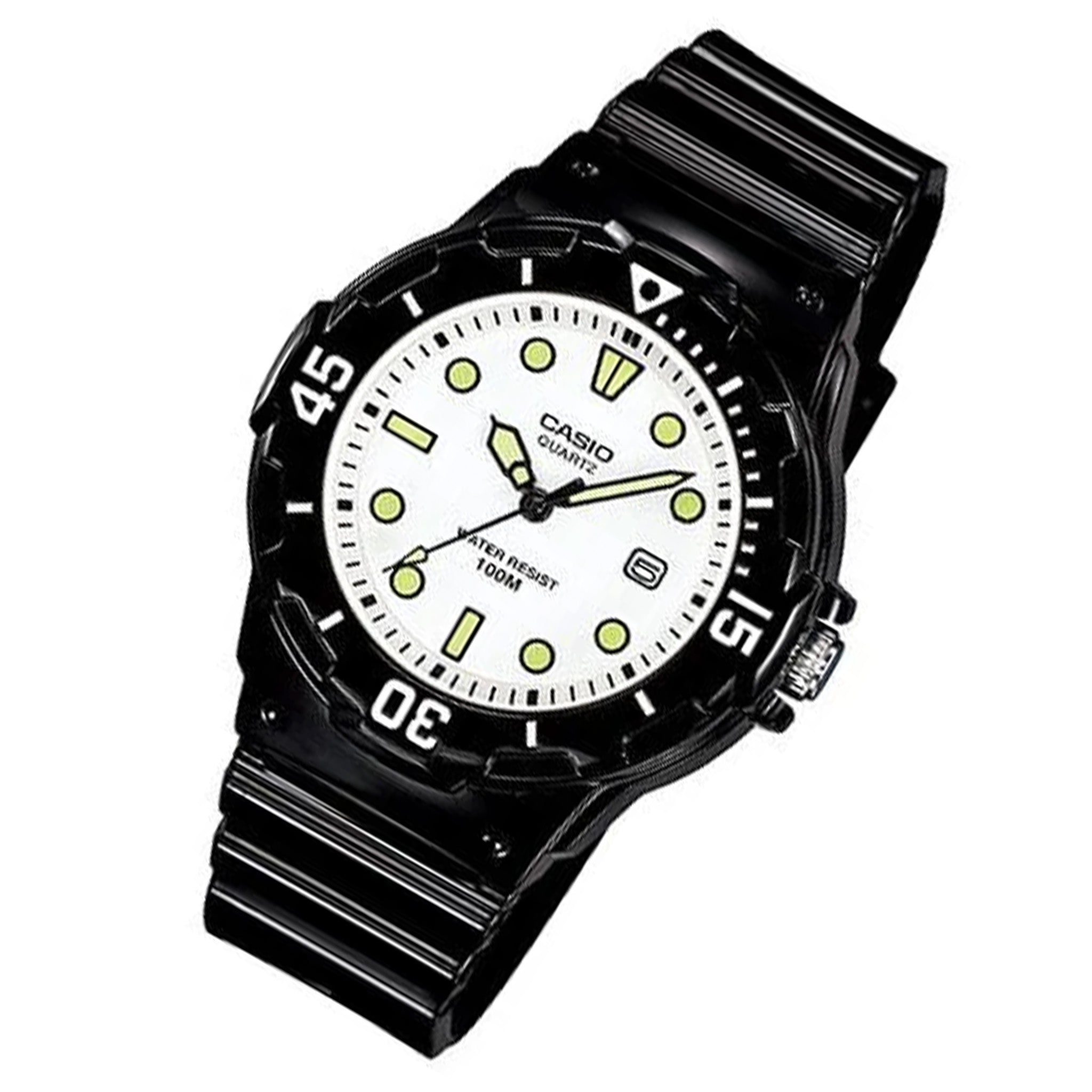 Casio Black Resin White Dial Unisex Watch - LRW200H-7E1