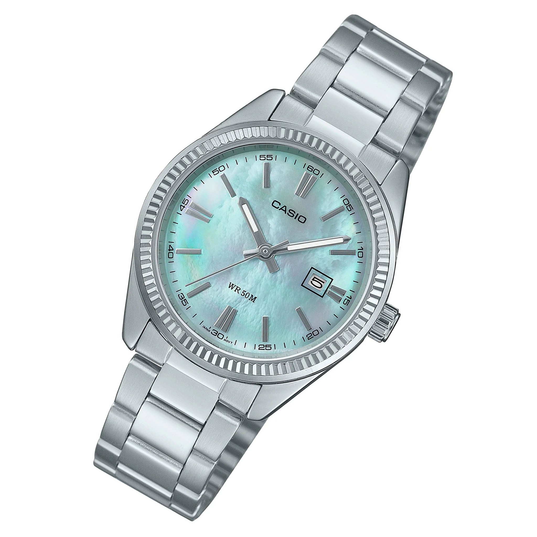 Casio Silver-Tone Steel MOP Dial Women's Watch - LTP1302DS-2A