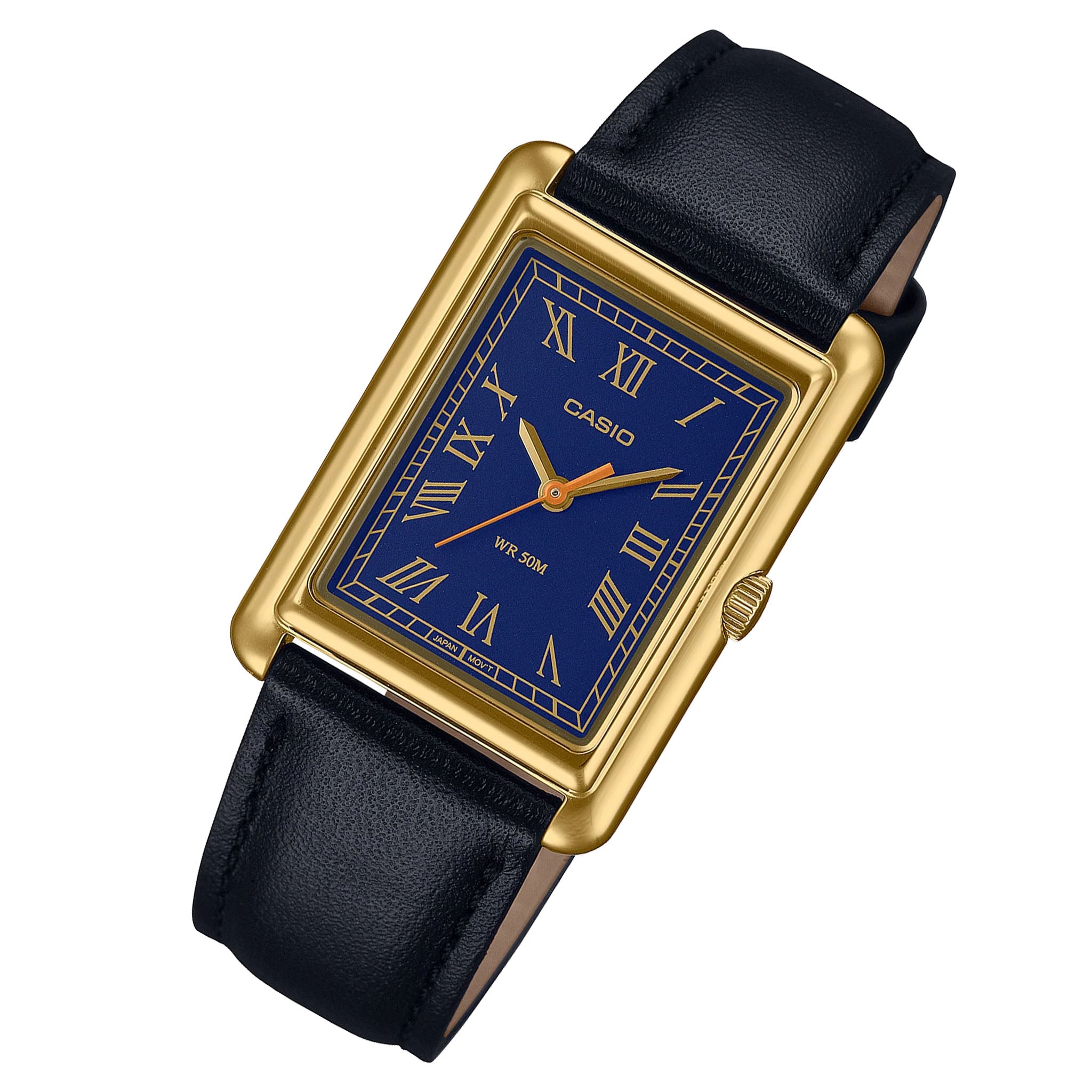 Casio Black Leather Blue Dial Women's Watch - LTPB165GL-2B