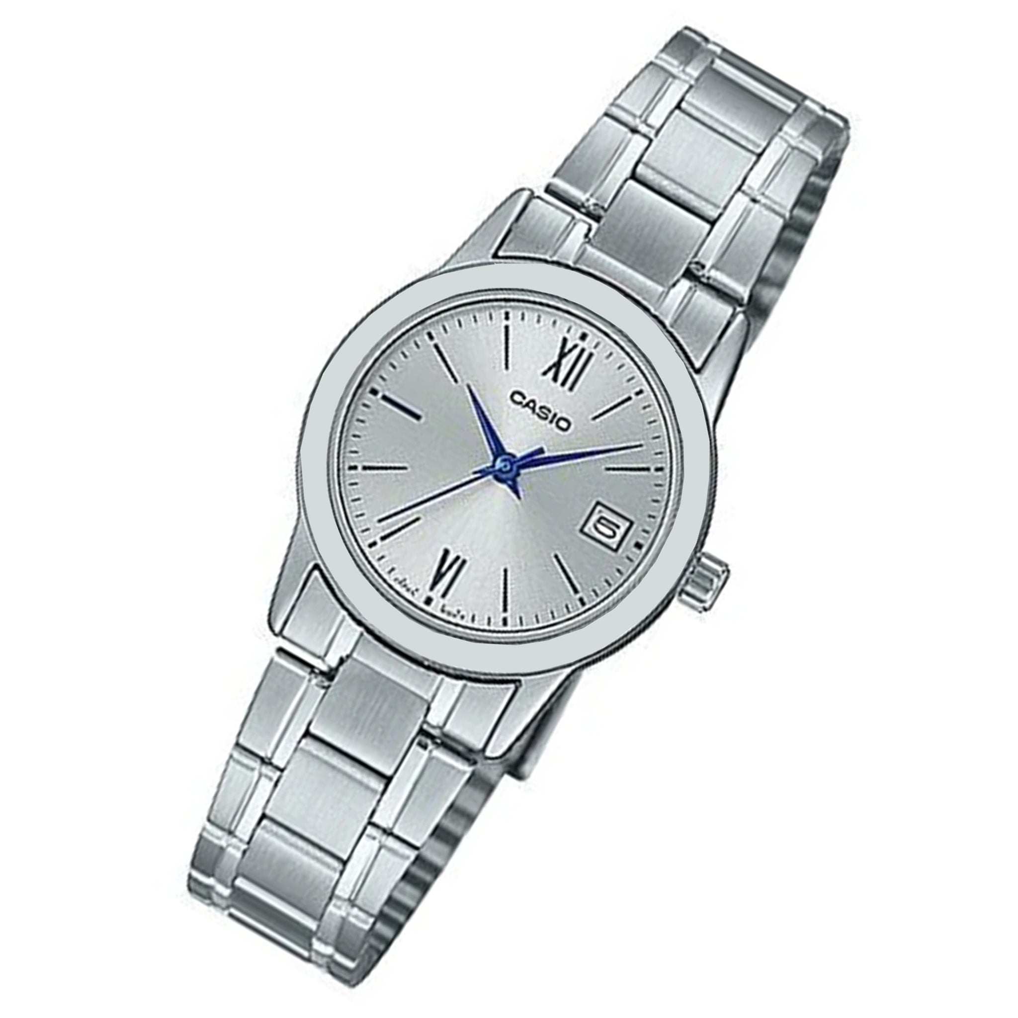 Casio Stainless Steel Silver Dial Women's Watch - LTPV002D-7B3