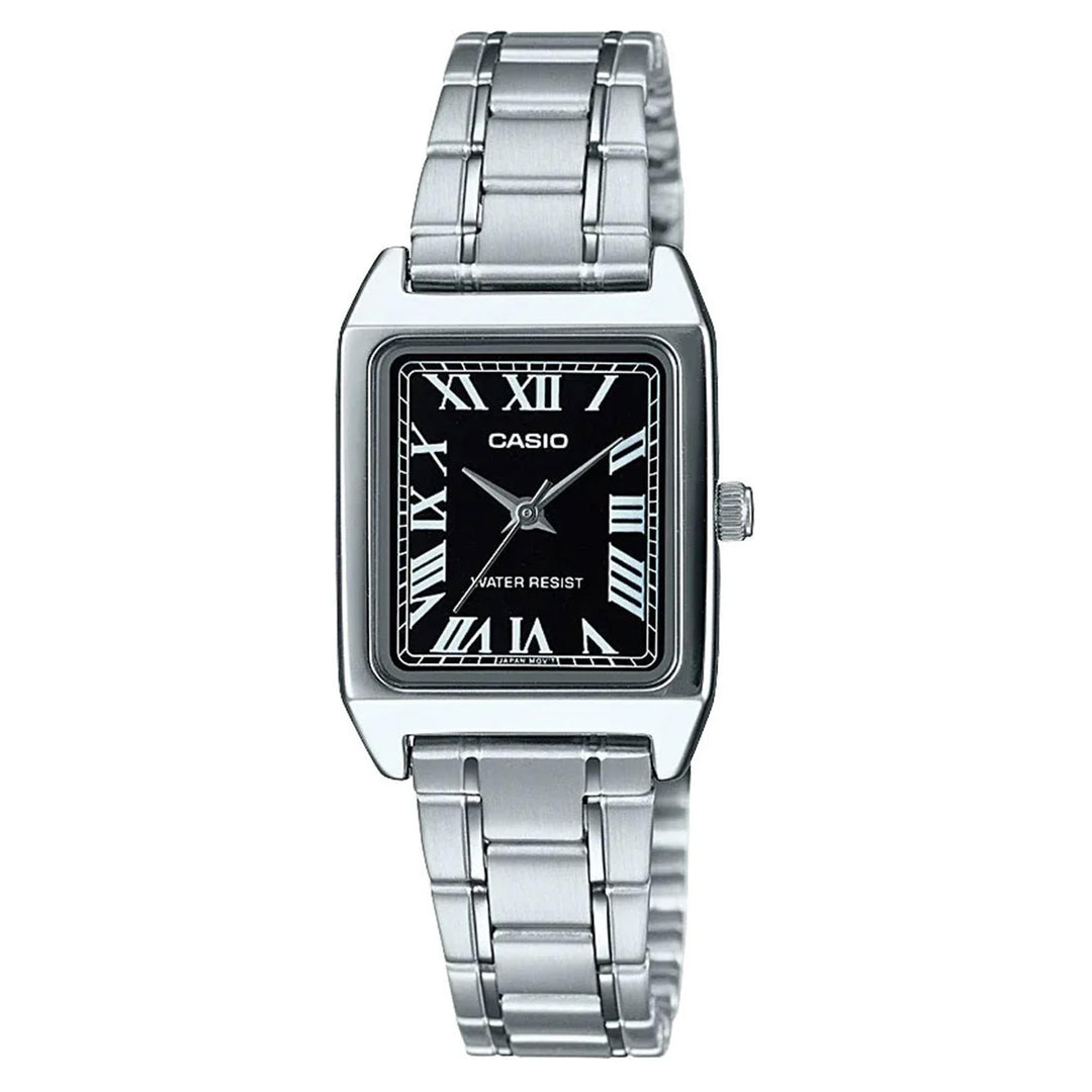 Casio Stainless Steel Black Dial Women's Watch - LTPV007D-1B