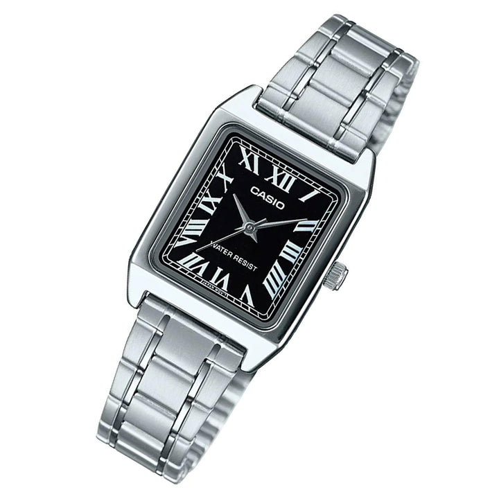 Casio Stainless Steel Black Dial Women's Watch - LTPV007D-1B