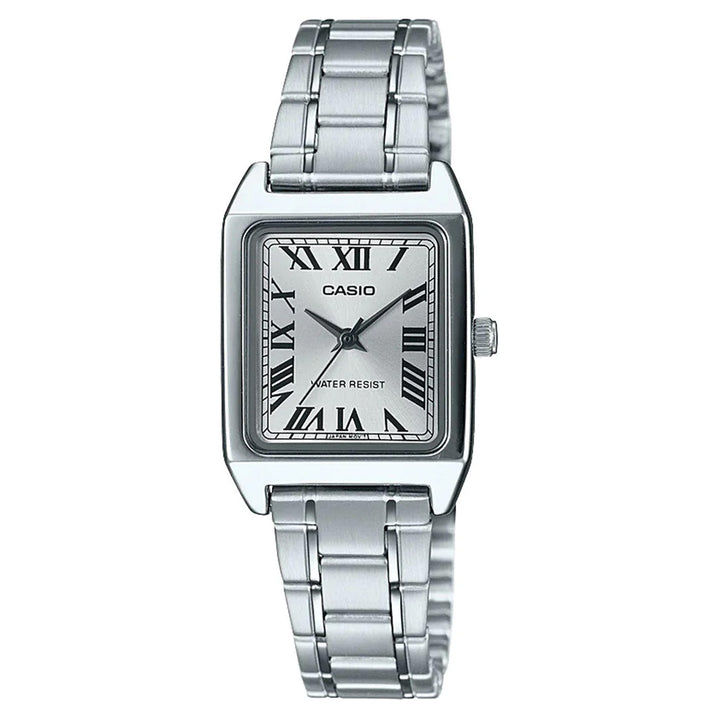 Casio Stainless Steel Silver White Dial Women's Watch - LTPV007D-7B