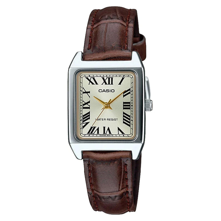 Casio Brown Leather Light Gold Dial Women's Watch - LTPV007L-7B2