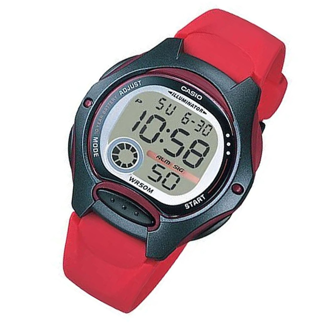 Casio Red Resin Digital Unisex Watch - LW200-4A