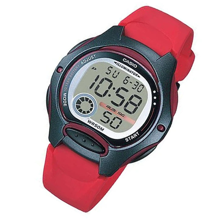 Casio Red Resin Digital Unisex Watch - LW200-4A