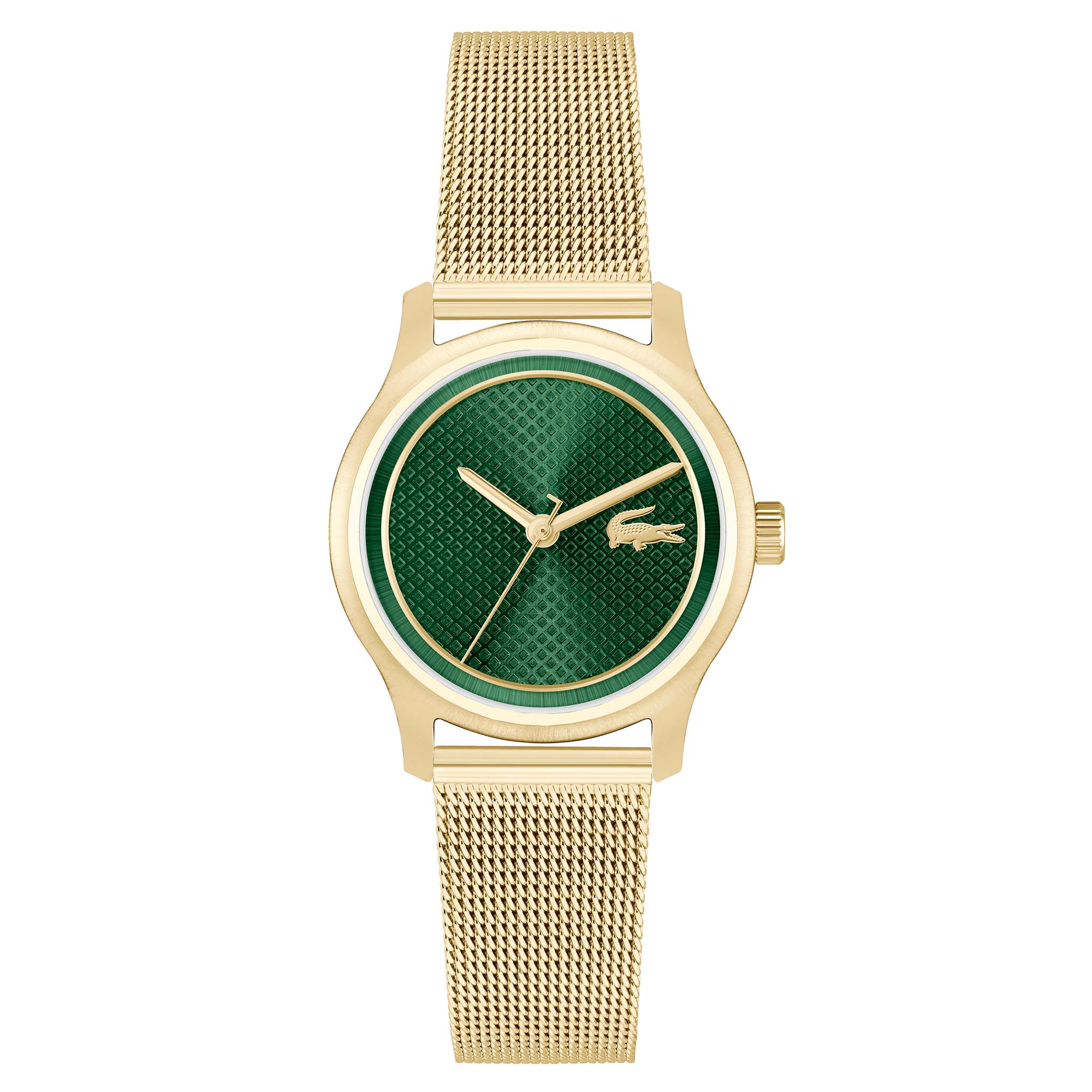 Lacoste Gold Steel Mesh Green Dial Women's Watch 2001389
