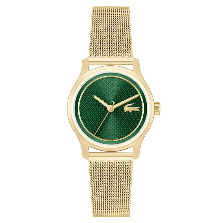 Lacoste Gold Steel Mesh Green Dial Women's Watch - 2001389