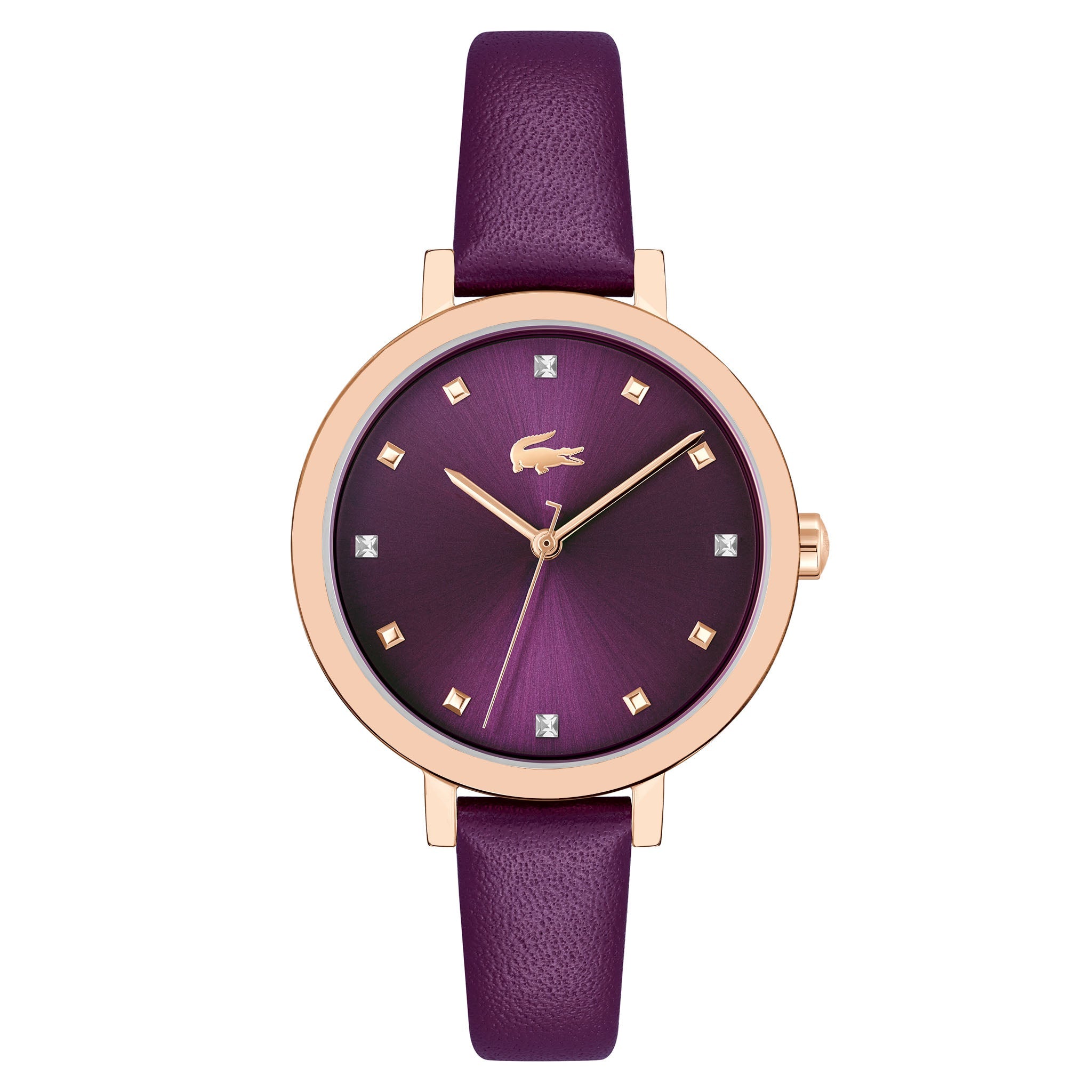 Lacoste Purple Leather Plum Dial Women's Watch - 2001399