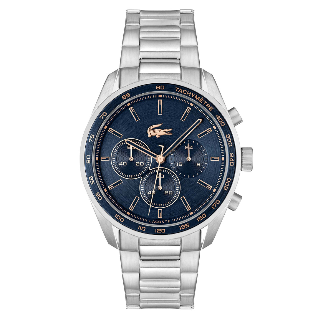 Lacoste Stainless Steel Blue Dial Chronograph Men's Watch - 2011380