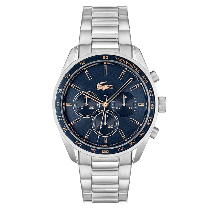 Lacoste Stainless Steel Blue Dial Chronograph Men's Watch - 2011380