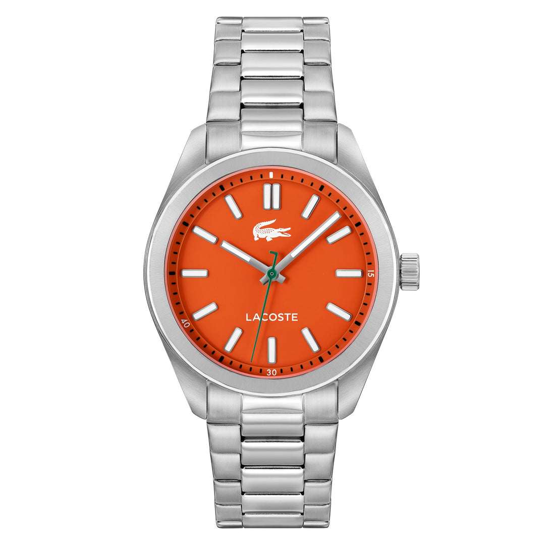 Lacoste Stainless Steel Orange Dial Men's Watch - 2011353