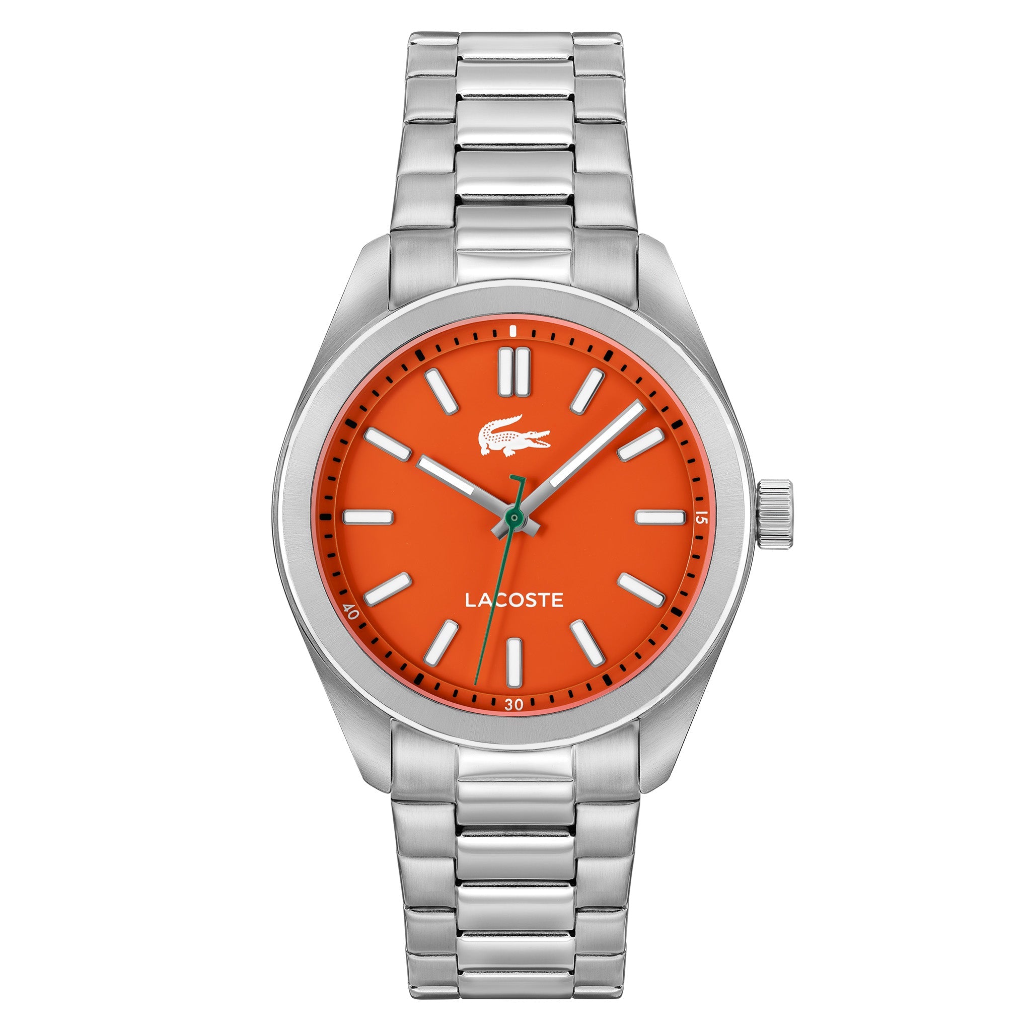 Lacoste Stainless Steel Orange Dial Men's Watch - 2011353