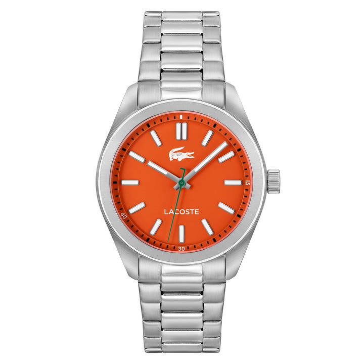 Lacoste Stainless Steel Orange Dial Men's Watch - 2011353