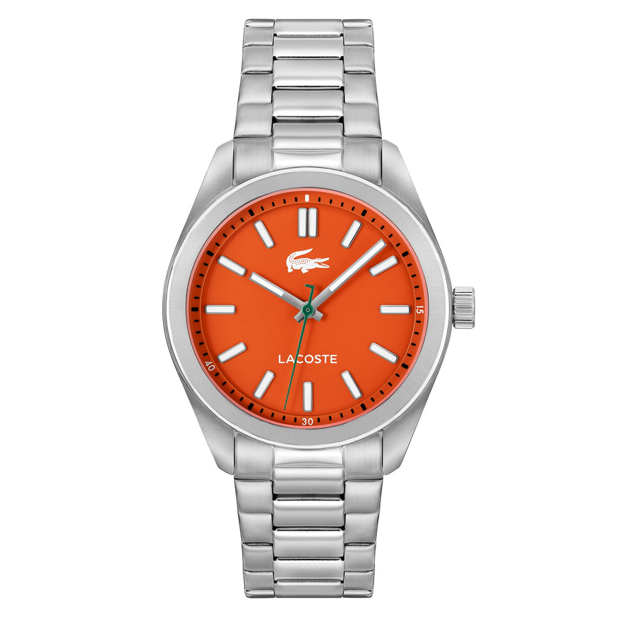 Lacoste Stainless Steel Orange Dial Men's Watch - 2011353