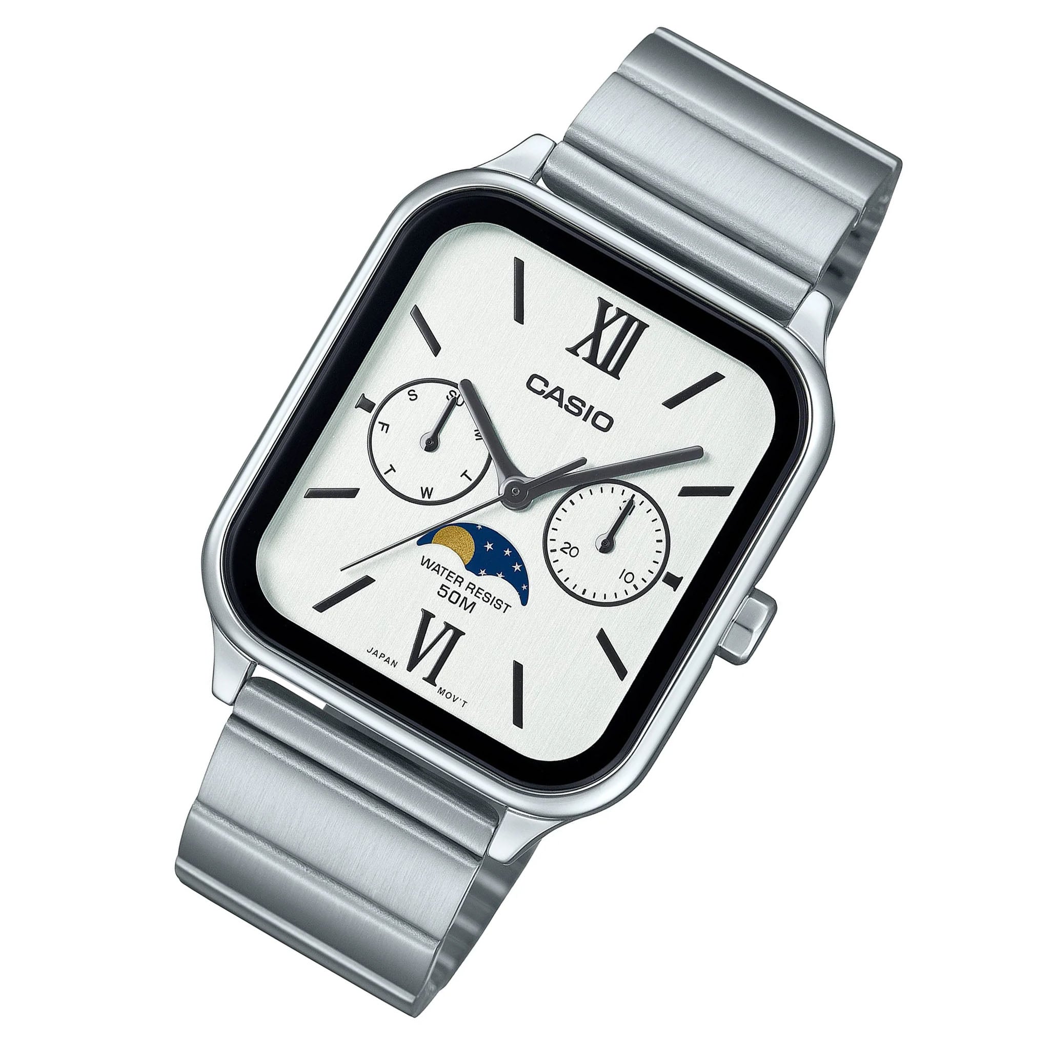Casio Stainless Steel Silver Dial Multi-Function Women's Watch - MTPM305D-7A2