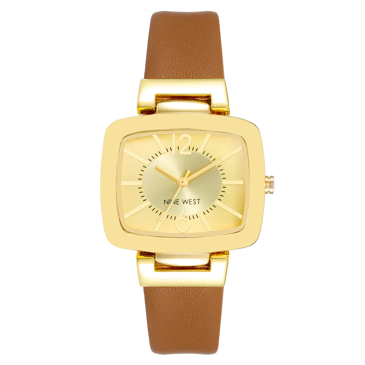 Nine West Honey-Tone Leather Champagne Dial Women's Watch - NW1856GPHY