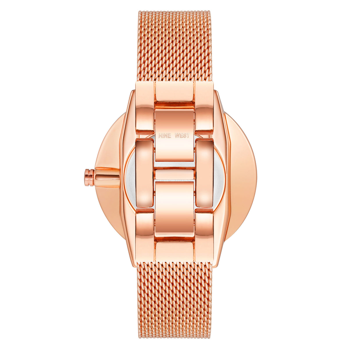 Nine West Rose Gold Steel Mesh Gun Dial Women's Watch - NW1980GYRG