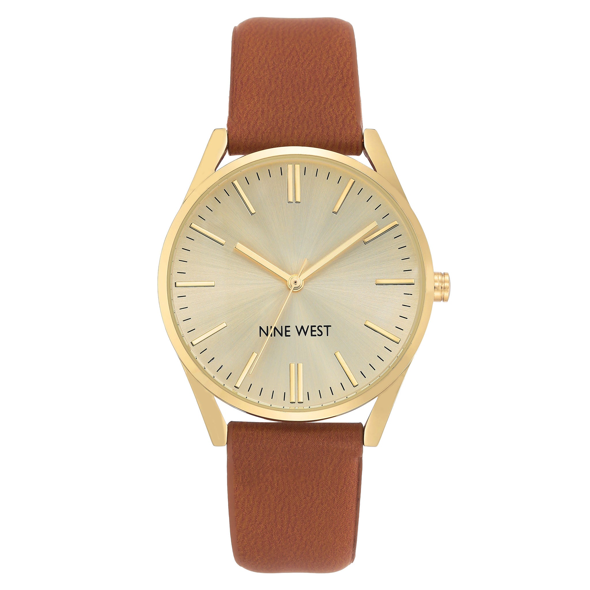 Nine West Honey-Tone Leather Champagne Dial Women's Watch - NW1994CHHY