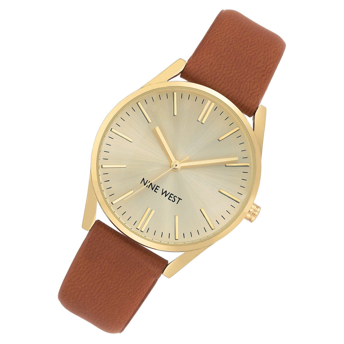 Nine West Honey-Tone Leather Champagne Dial Women's Watch - NW1994CHHY
