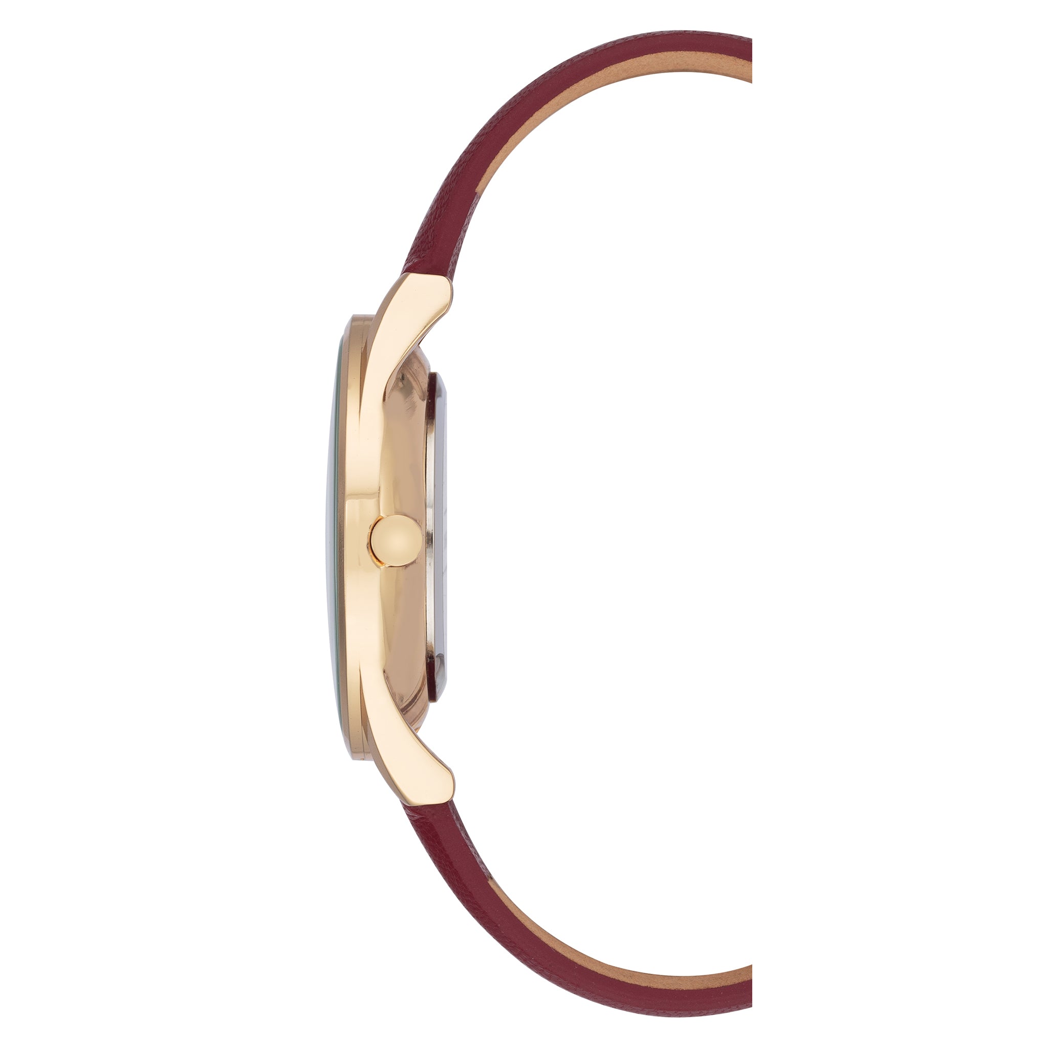 Nine West Burgundy Leather Women's Watch - NW1994GPBY