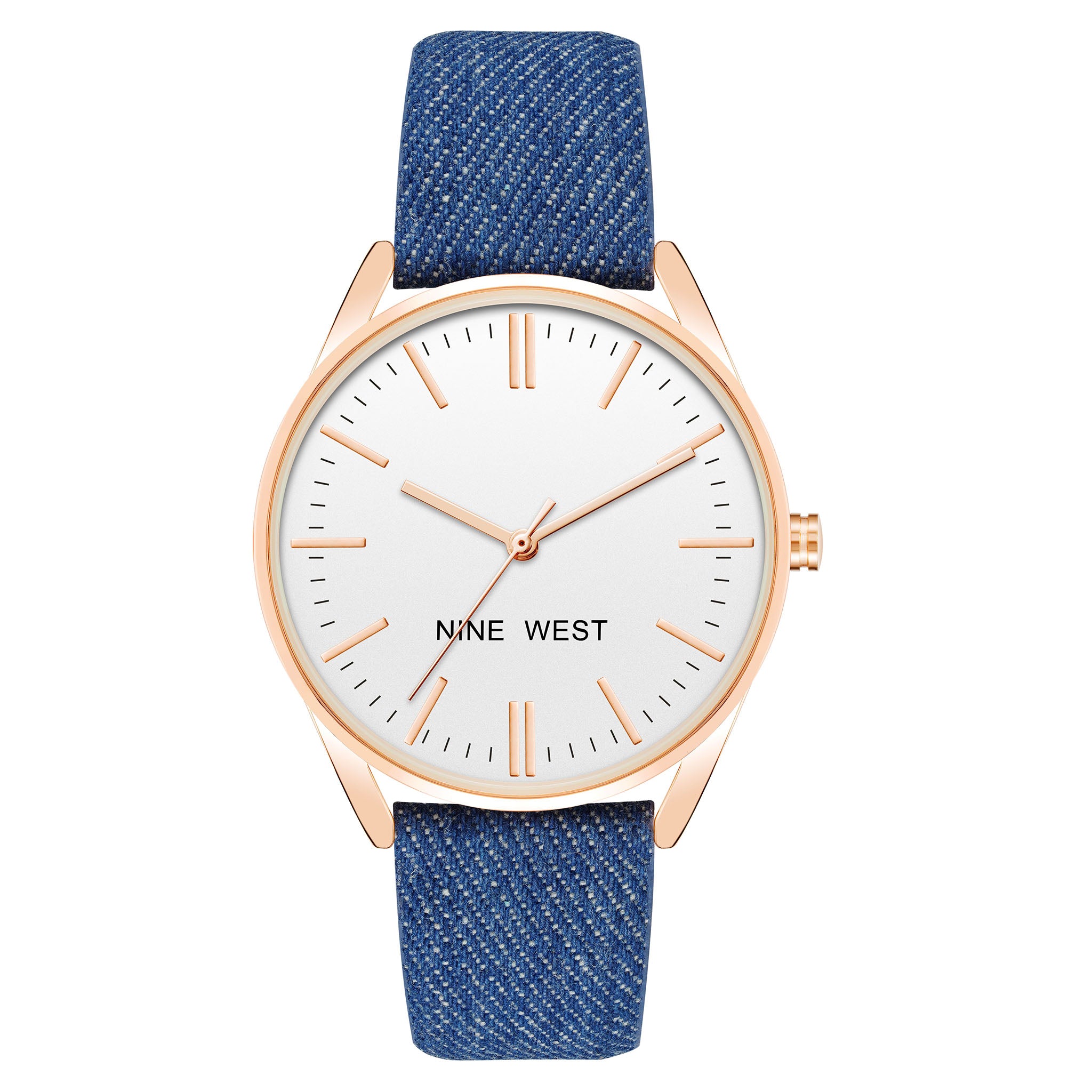 Nine West Blue Leather White Dial Women's Watch - NW1994RGDM