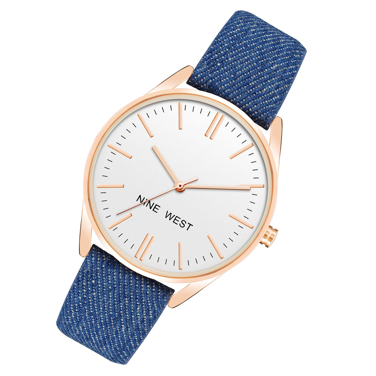 Nine West Blue Leather White Dial Women's Watch - NW1994RGDM