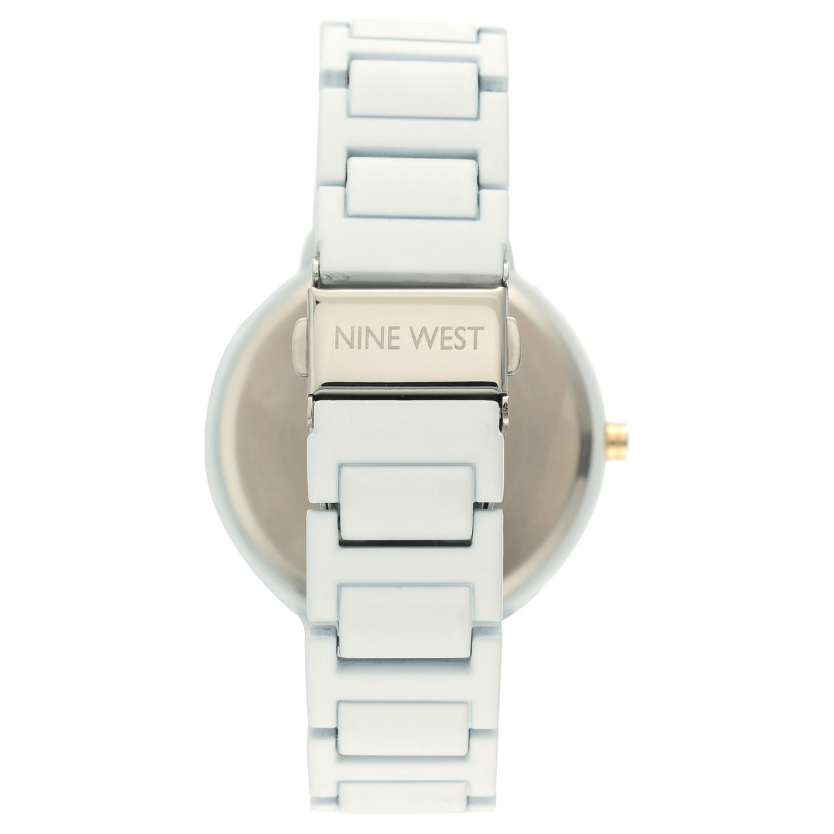 Nine West White Rubber Bracelet Marble Dial Women's Watch - NW2274MAWT