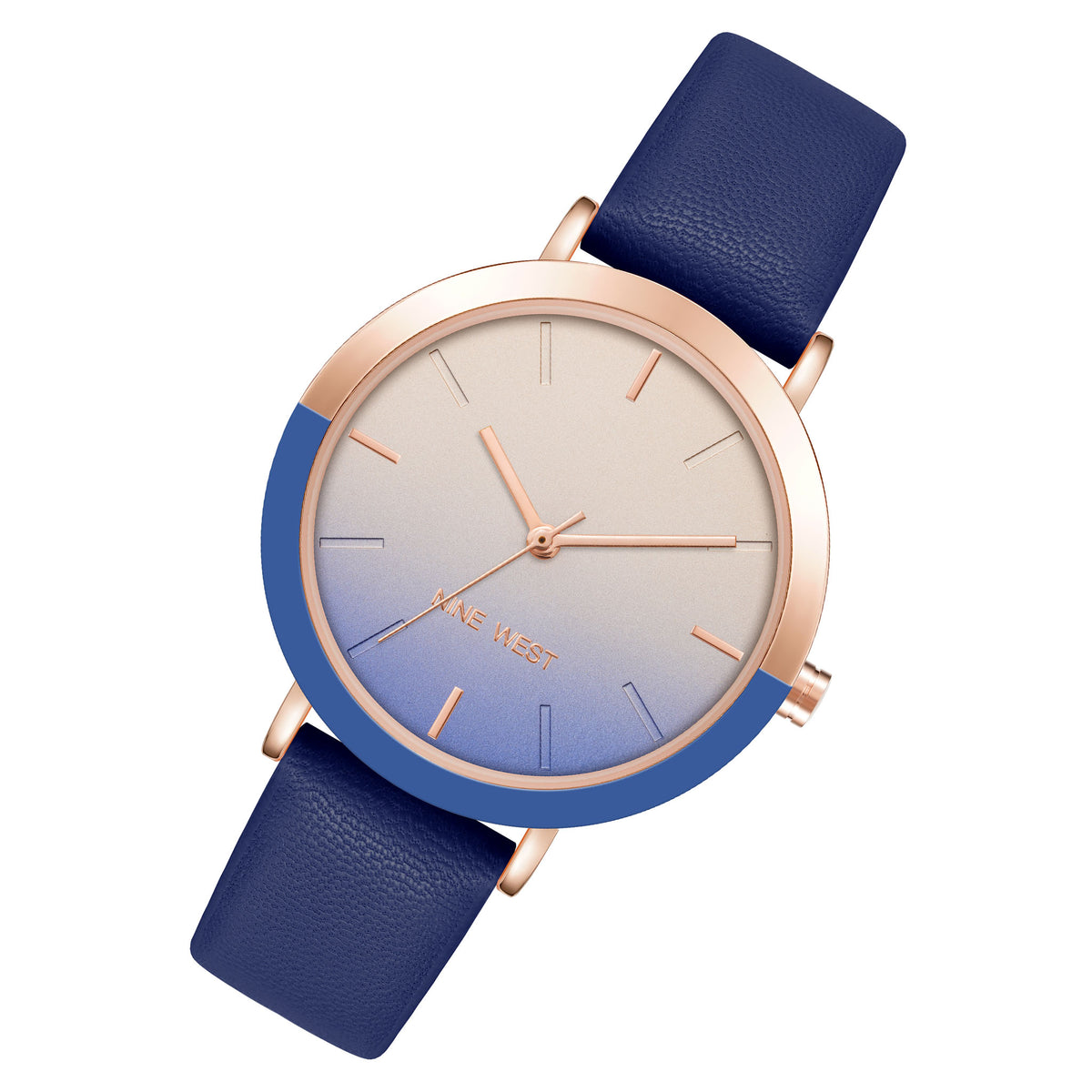 Nine West Blue Leather Women's Watch - NW2346RGBL