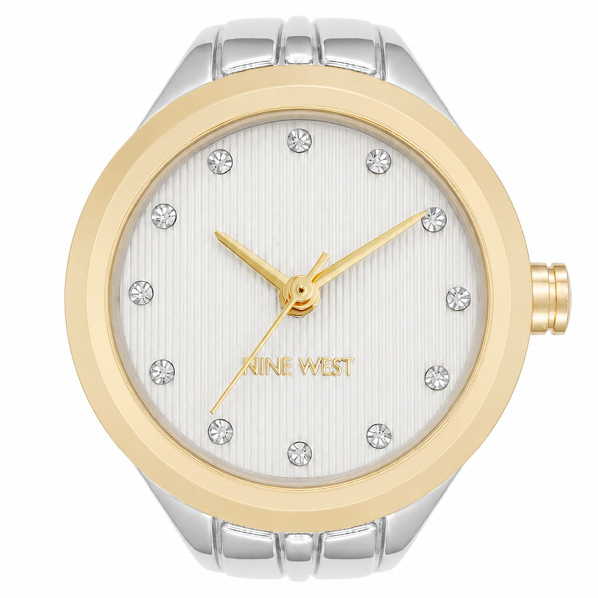 Nine West Silver Steel White Dial Women's Watch - NW3345RINGSVT