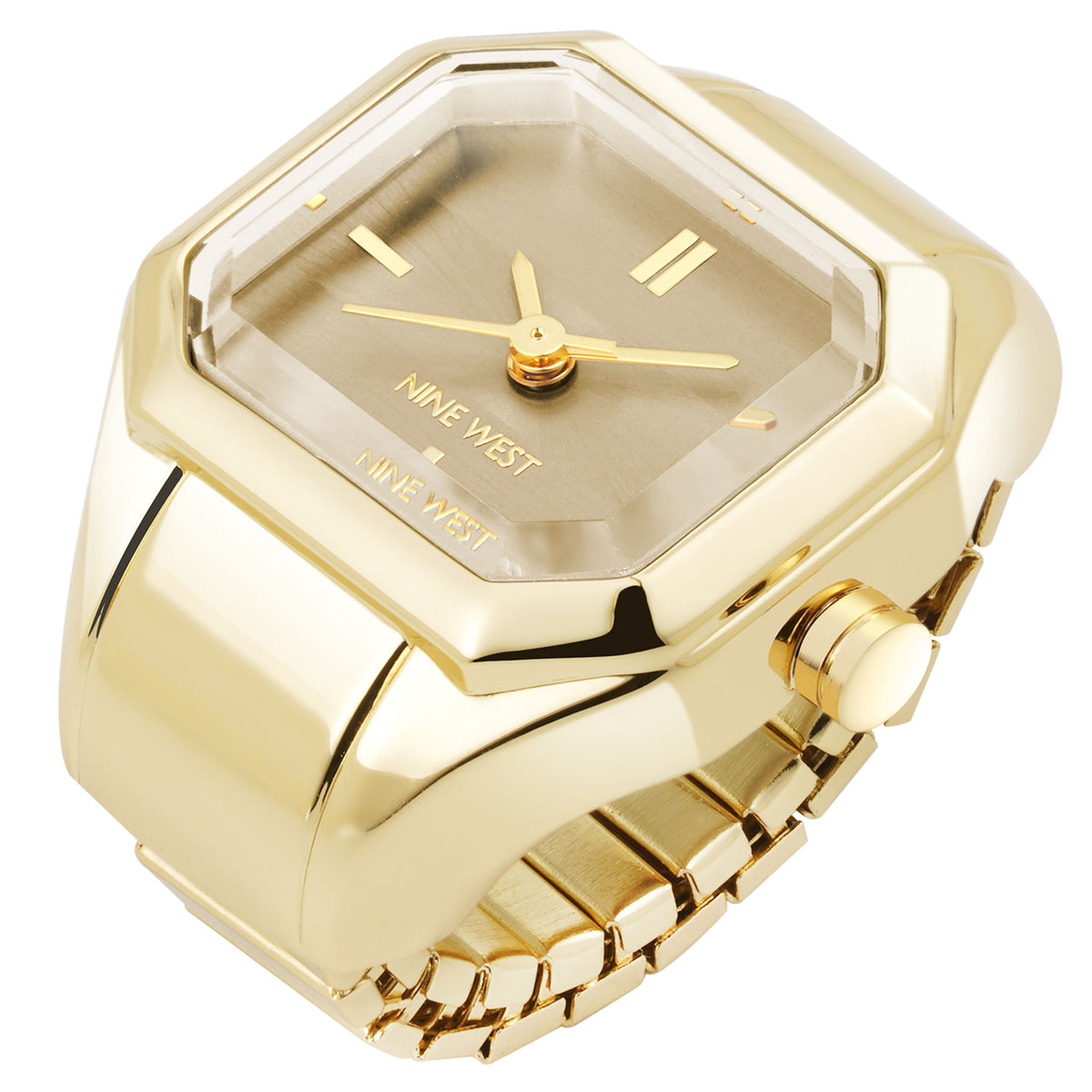 Nine West Gold-Tone Steel Taupe Dial Women's Watch - NW3346RINGTNG