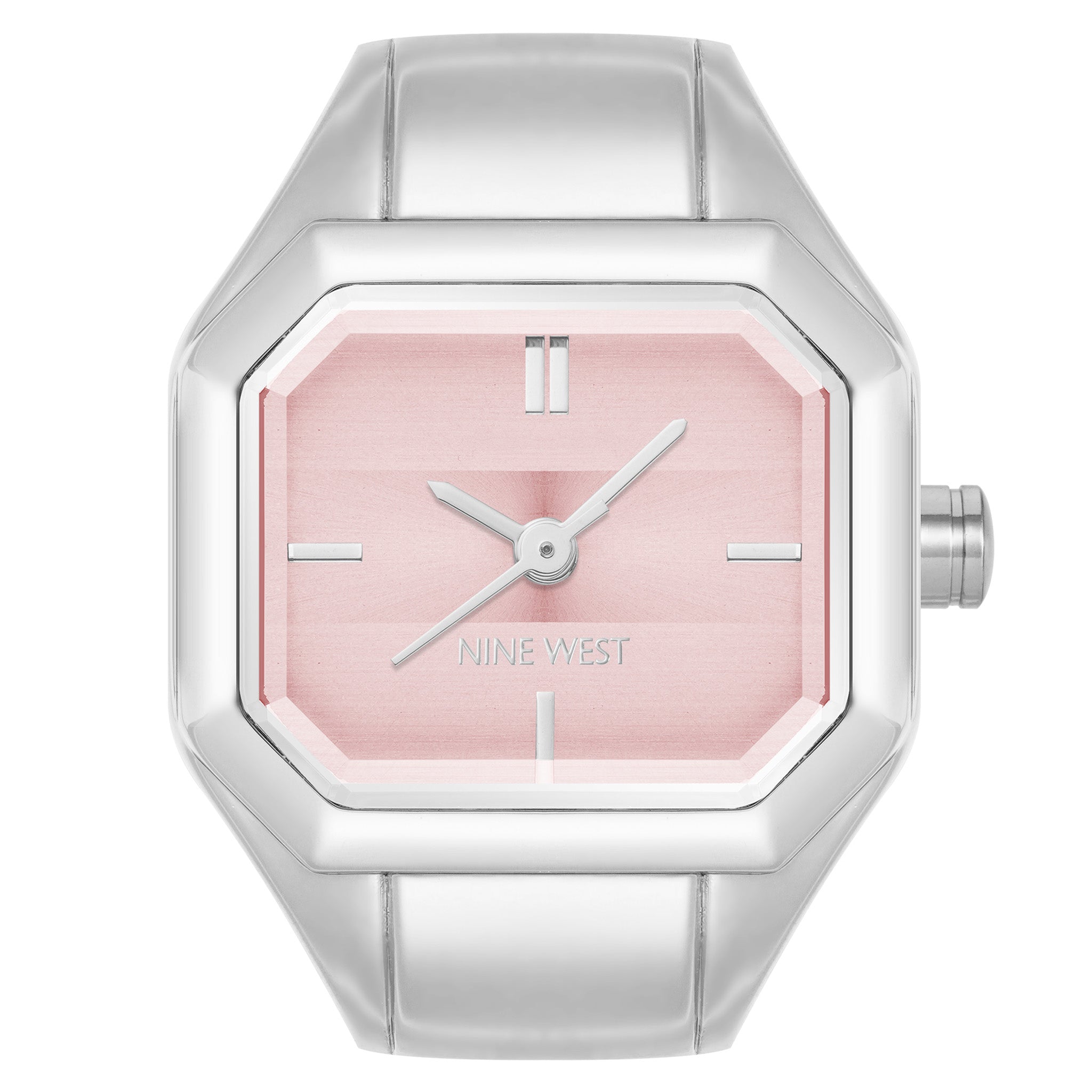 Nine West Silver Steel Pink Dial Women's Watch - NW3347RINGPKS