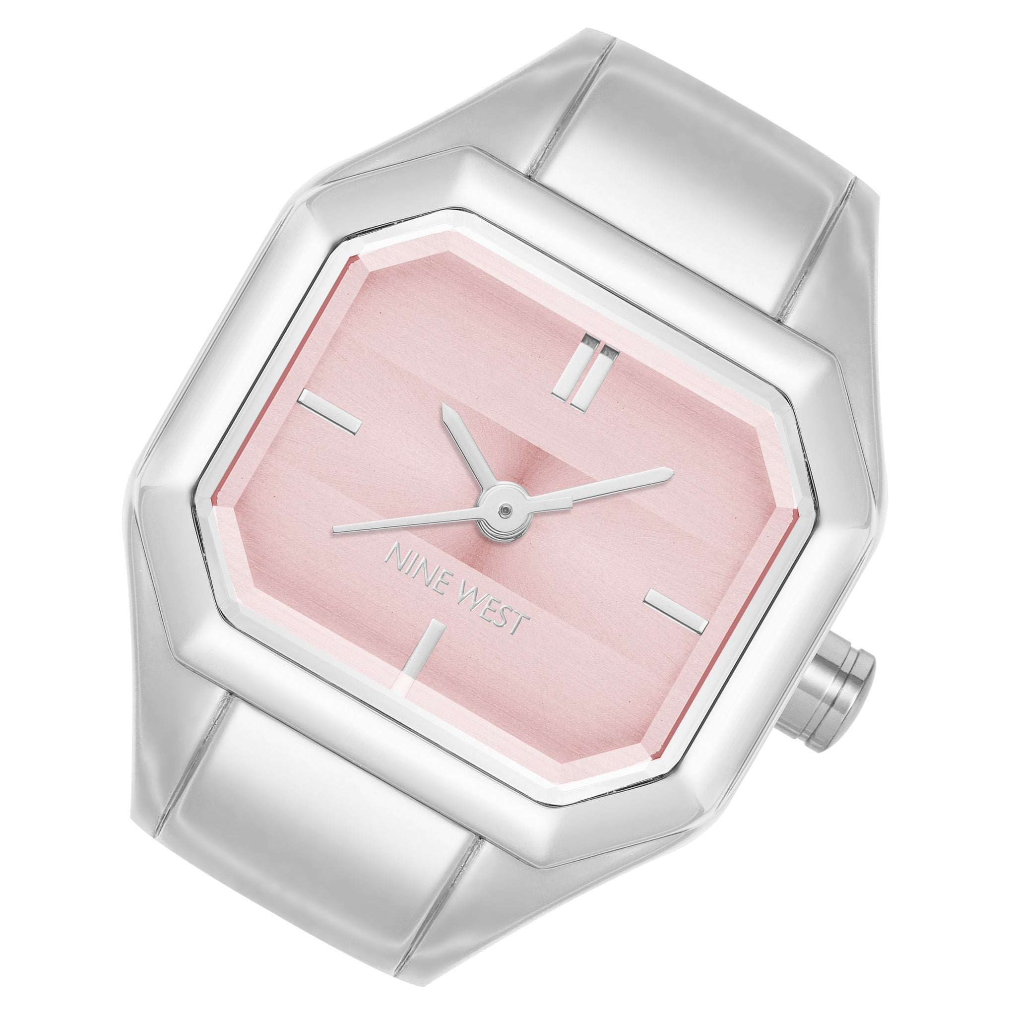 Nine West Silver Steel Pink Dial Women's Watch - NW3347RINGPKS