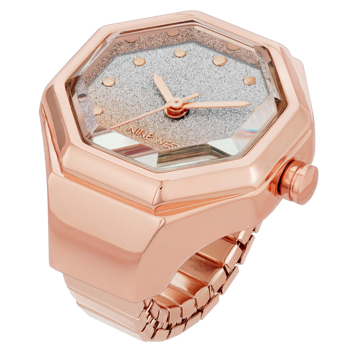 Nine West Rose Gold Steel Silver Gold Dial Women's Watch - NW3348RINGRGR