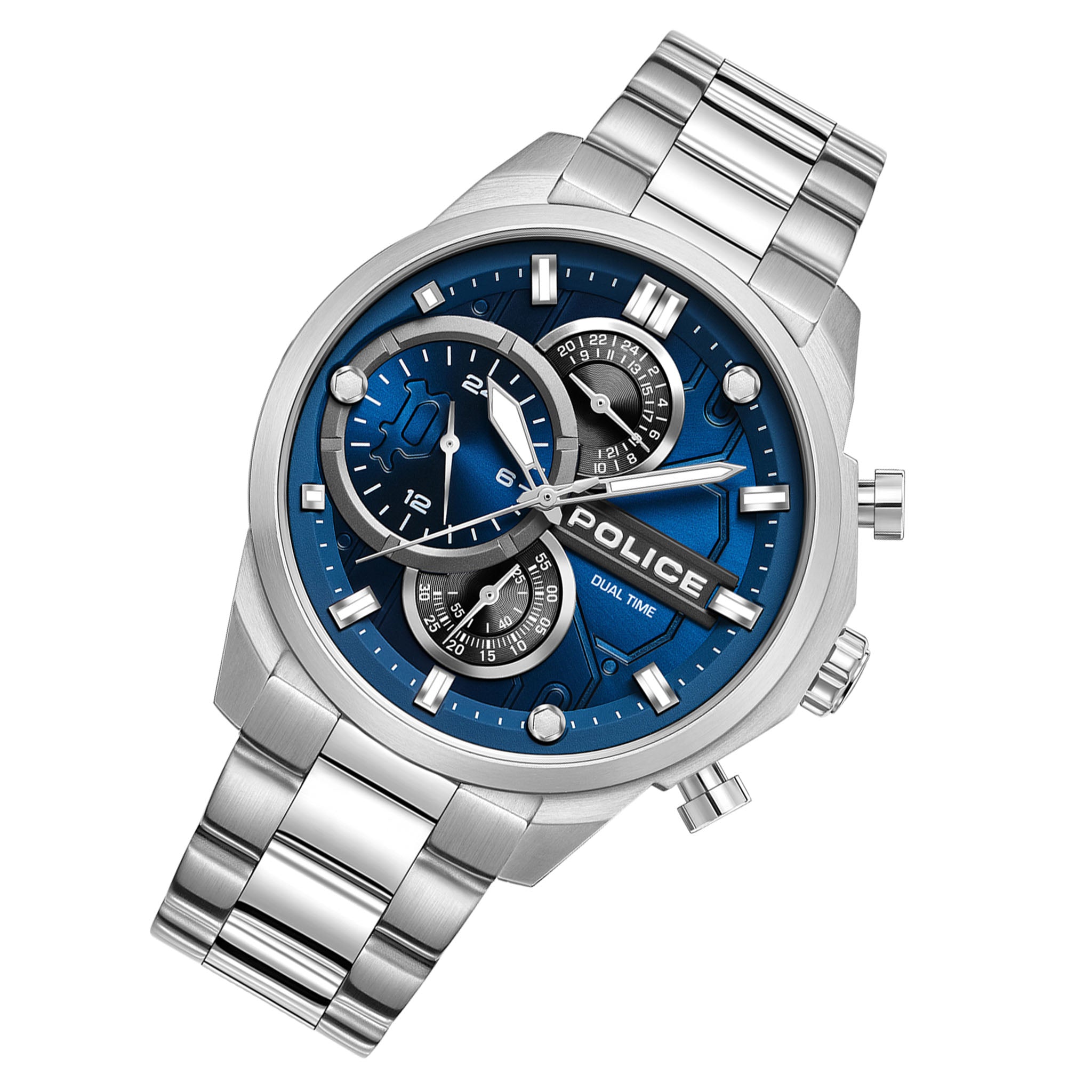 Police Stainless Steel Blue Gradient Dial Multi-function Men's Watch - PEWGK0039207