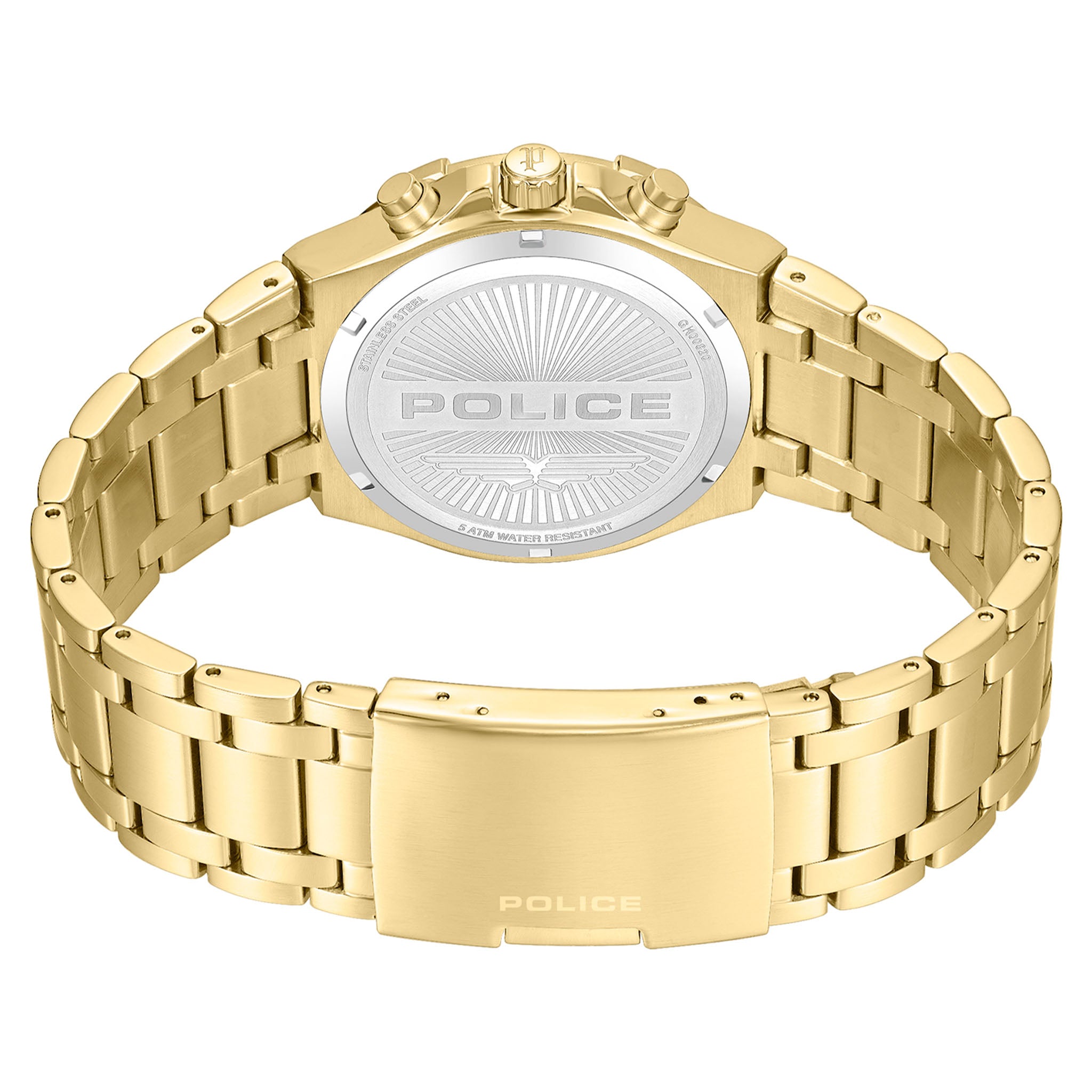 Police Gold Steel Green Gradient Dial Multi-function Men's Watch - PEWGK0082003