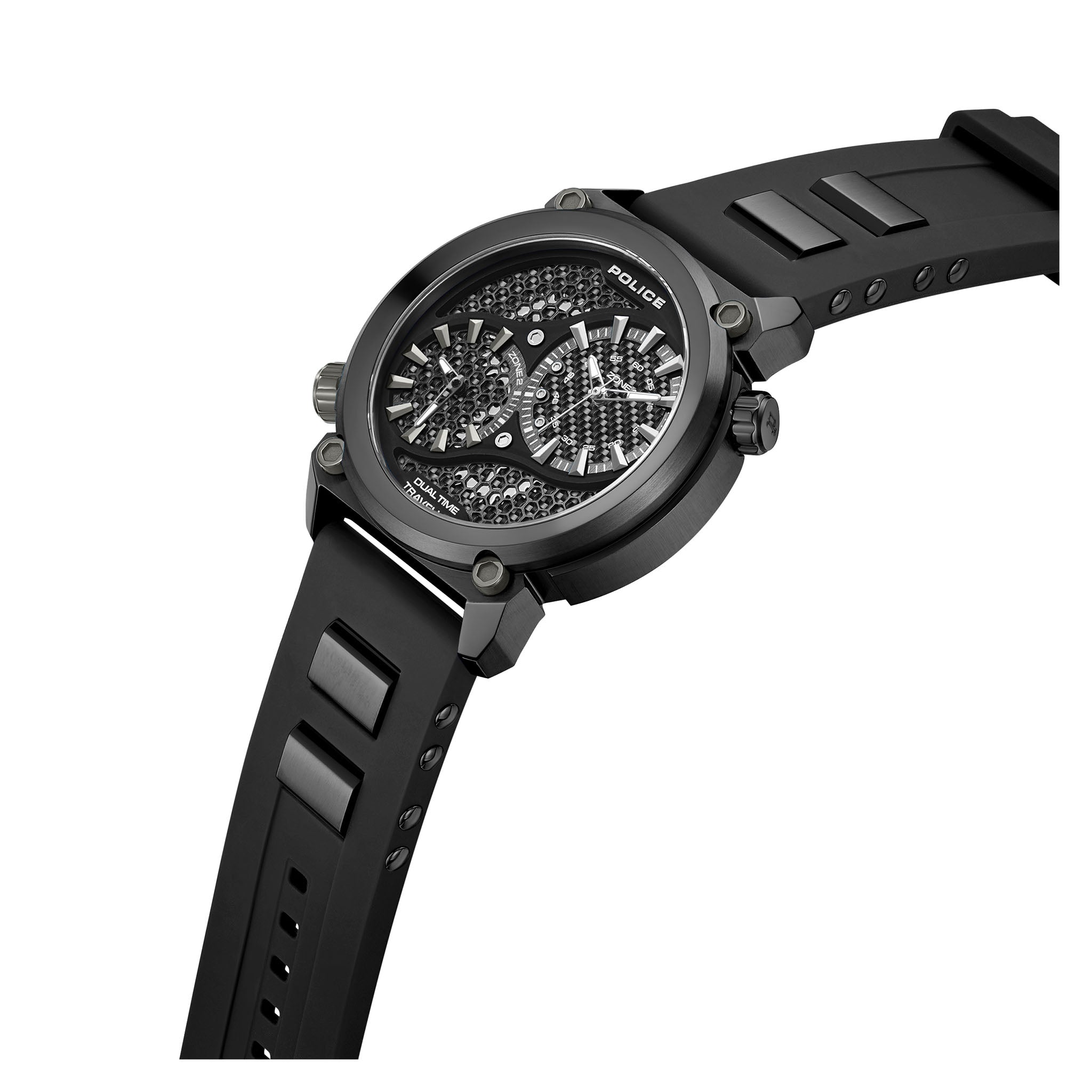 Police Silicone Black Dial Multi-function Men's Watch - PEWGM0071802