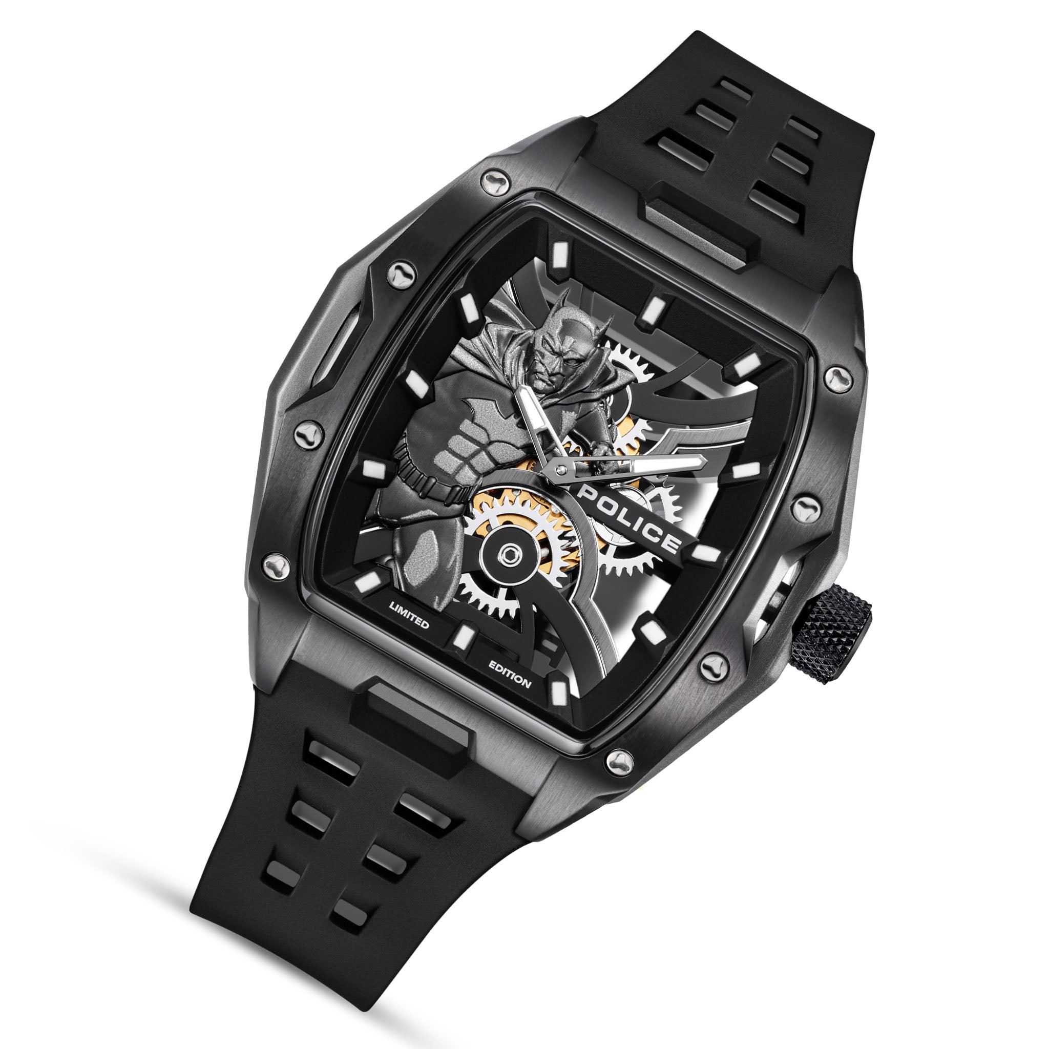 Police Black Silicone Gun Dial Men's Watch - PEWGM0075301