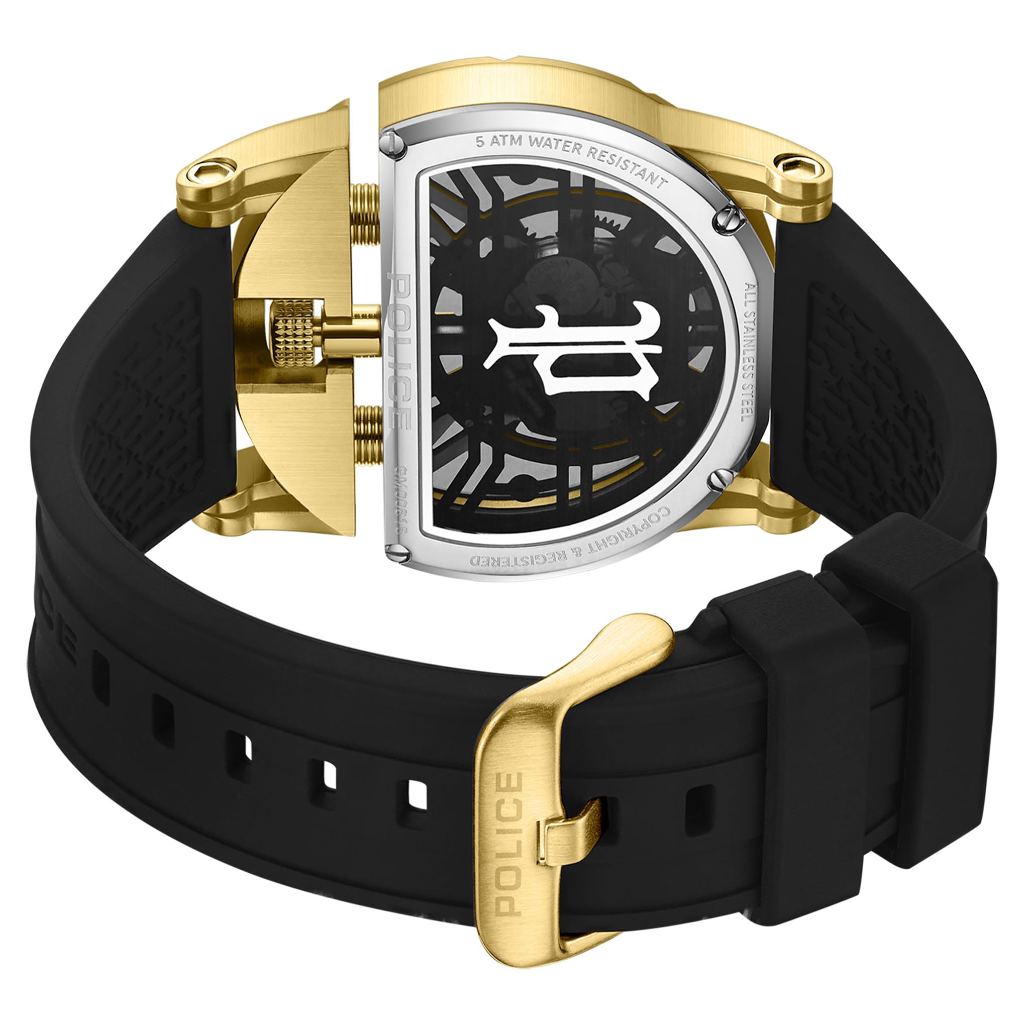 Police Silicone Gold Dial Men's Watch - PEWGM0081508