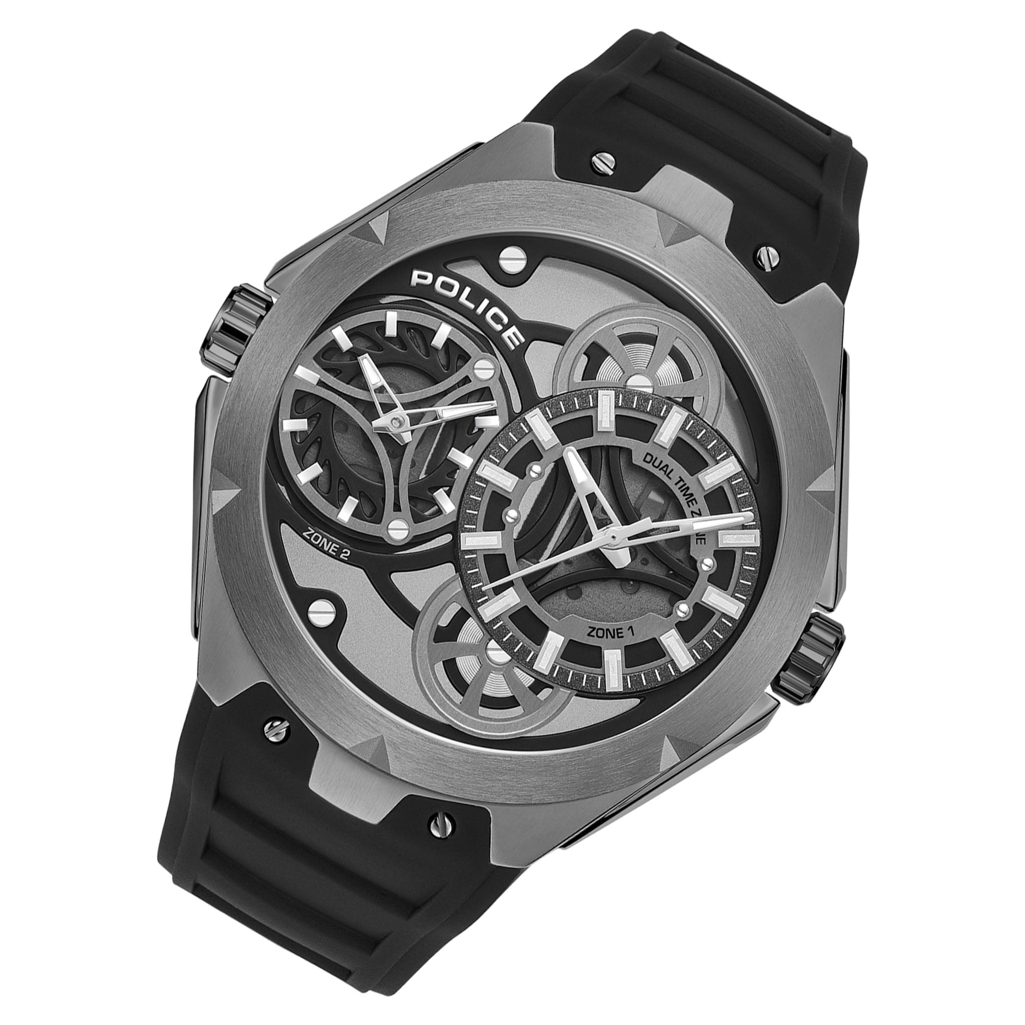 Police Black Silicone Multi-function Men's Watch - PEWGM0081701