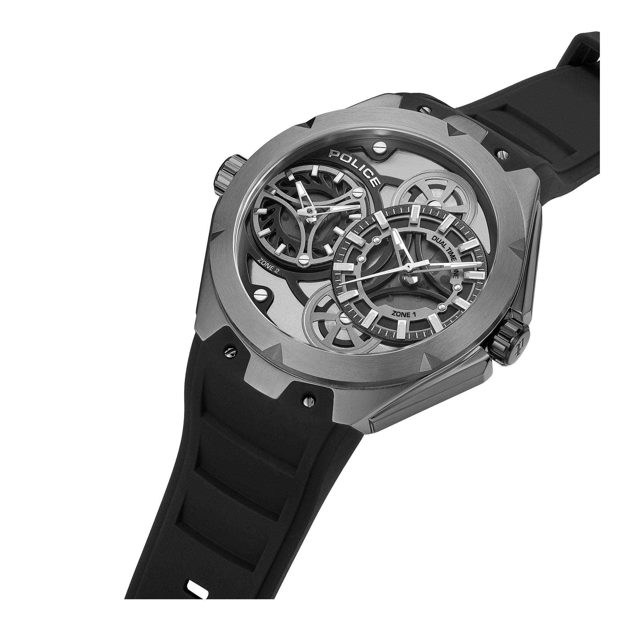 Police Black Silicone Multi-function Men's Watch - PEWGM0081701