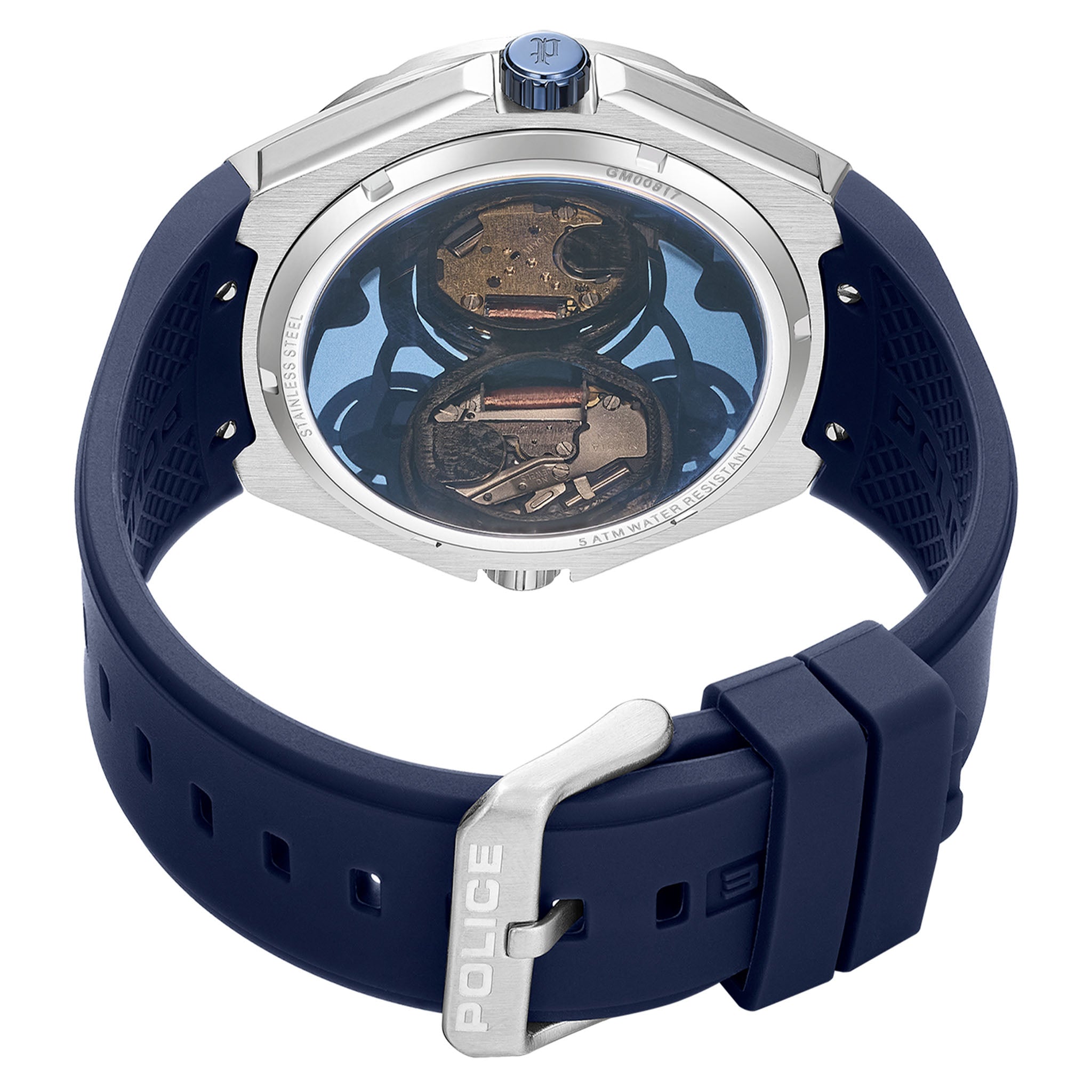 Police Blue Silicone Multi-function Men's Watch - PEWGM0081703