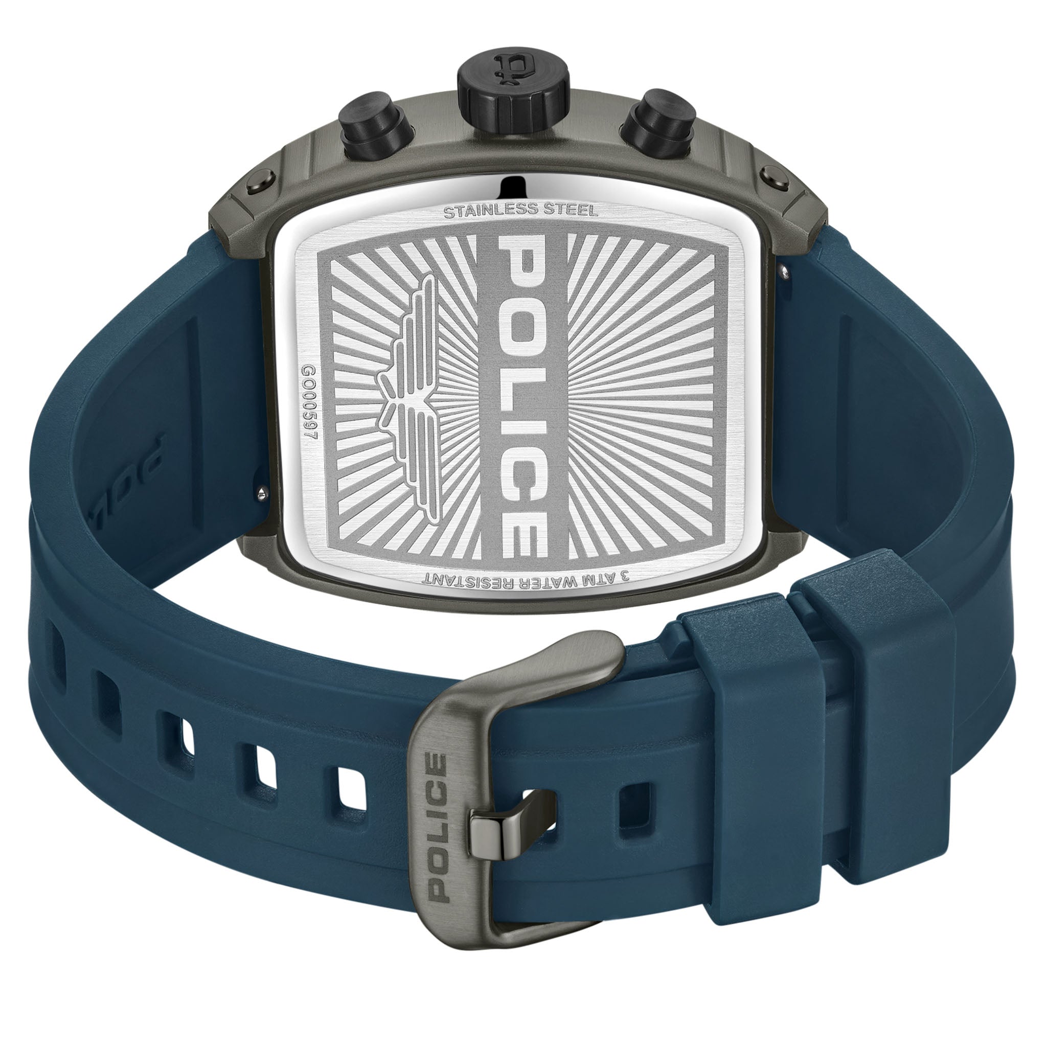 Police Silicone Blue Dial Chronograph Men's Watch - PEWGO0063102