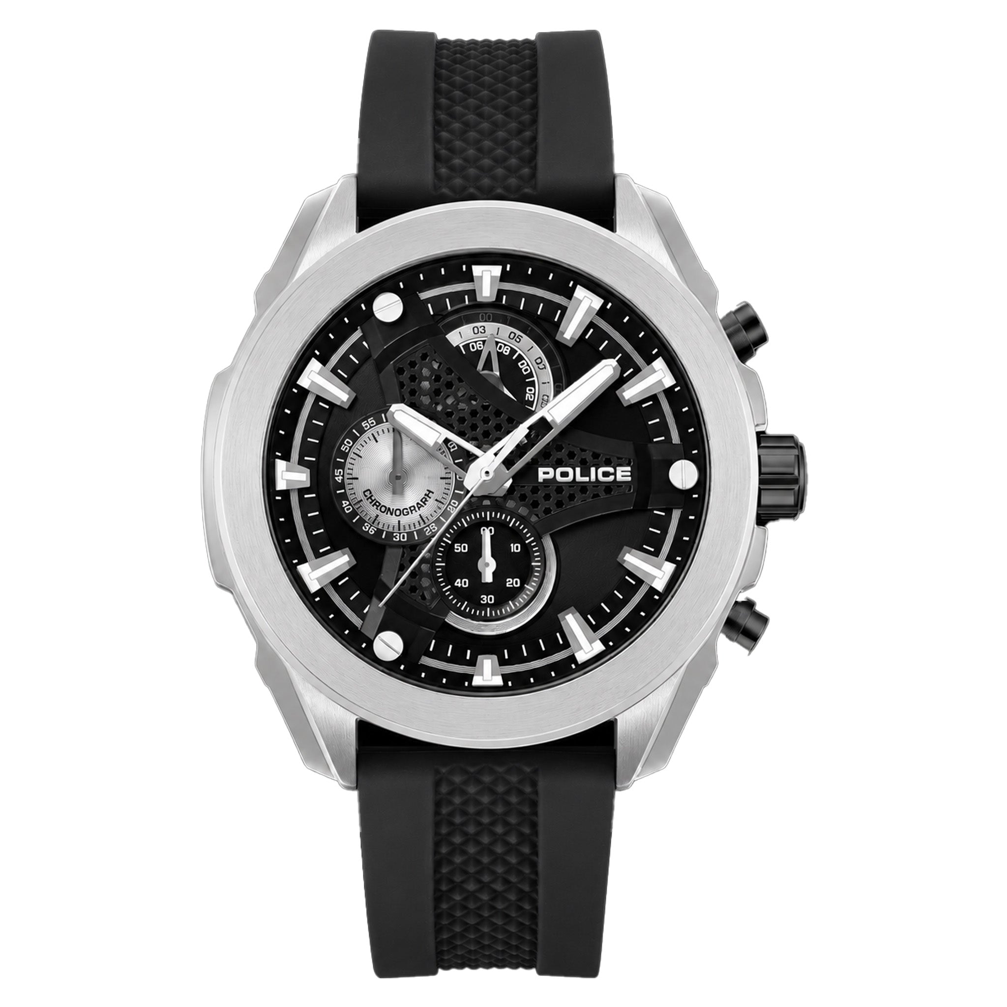 Police Silicone Black Dial Men's Watch - PEWGO0093001