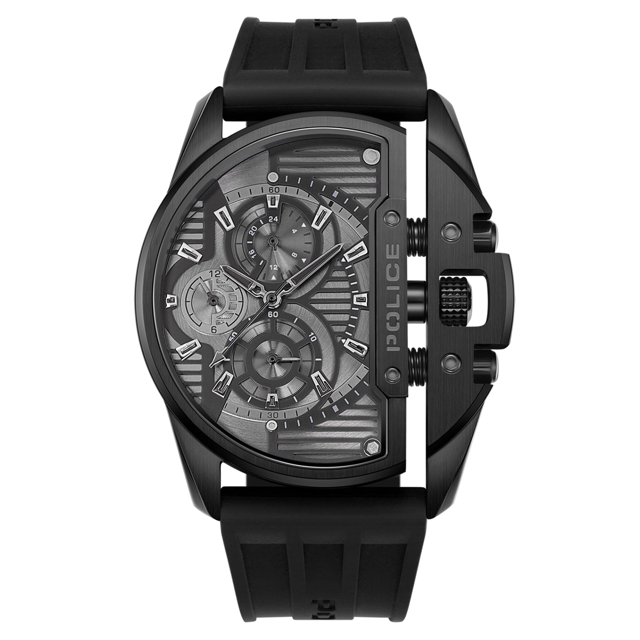 Police Silicone Black Dial Men's Watch - PEWGQ2203605M