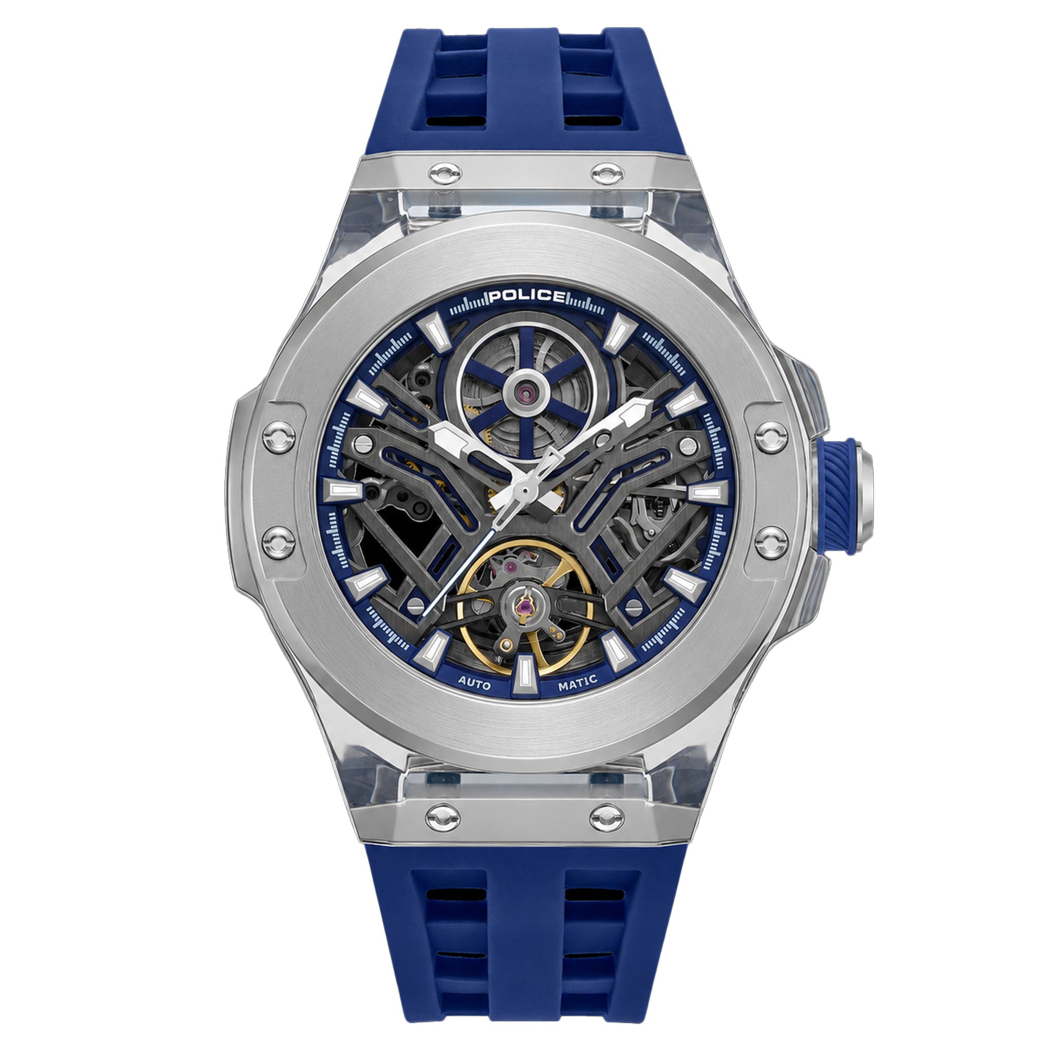 Police Blue Silicone Gun Dial Men's Watch - PEWGR0082204