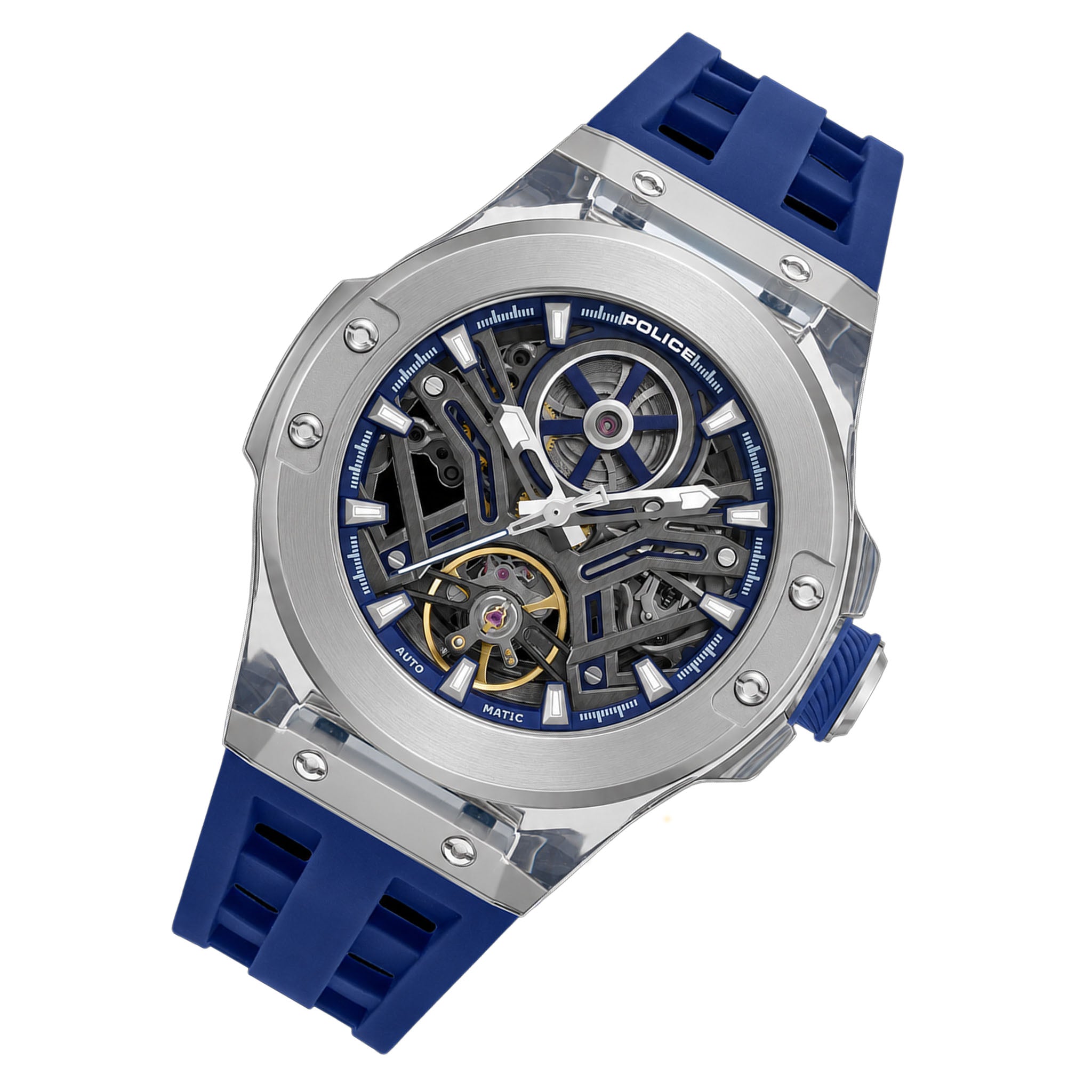 Police Blue Silicone Gun Dial Men's Watch - PEWGR0082204