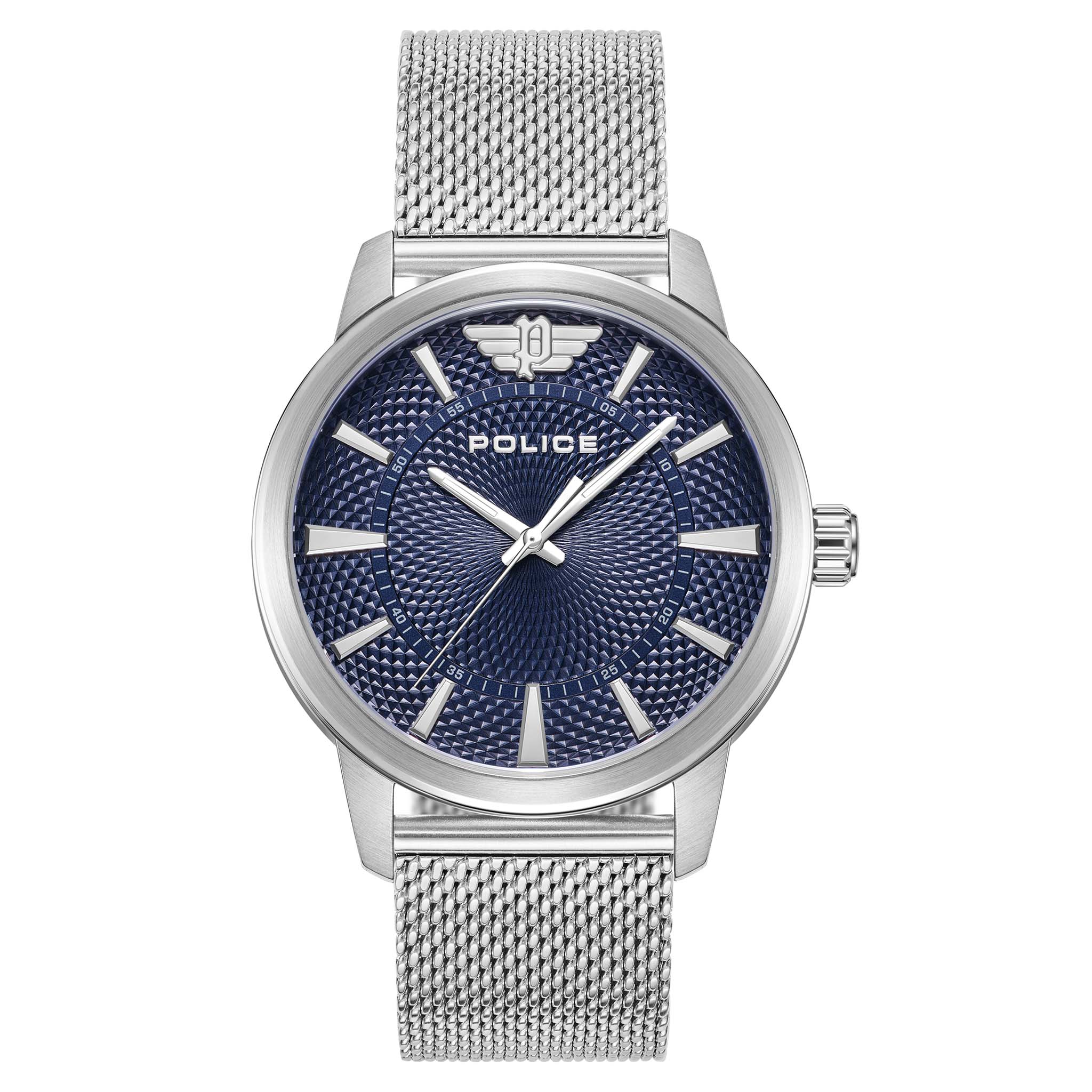 Police Silver Steel Mesh Blue Dial Men's Watch - PEWJG0005004
